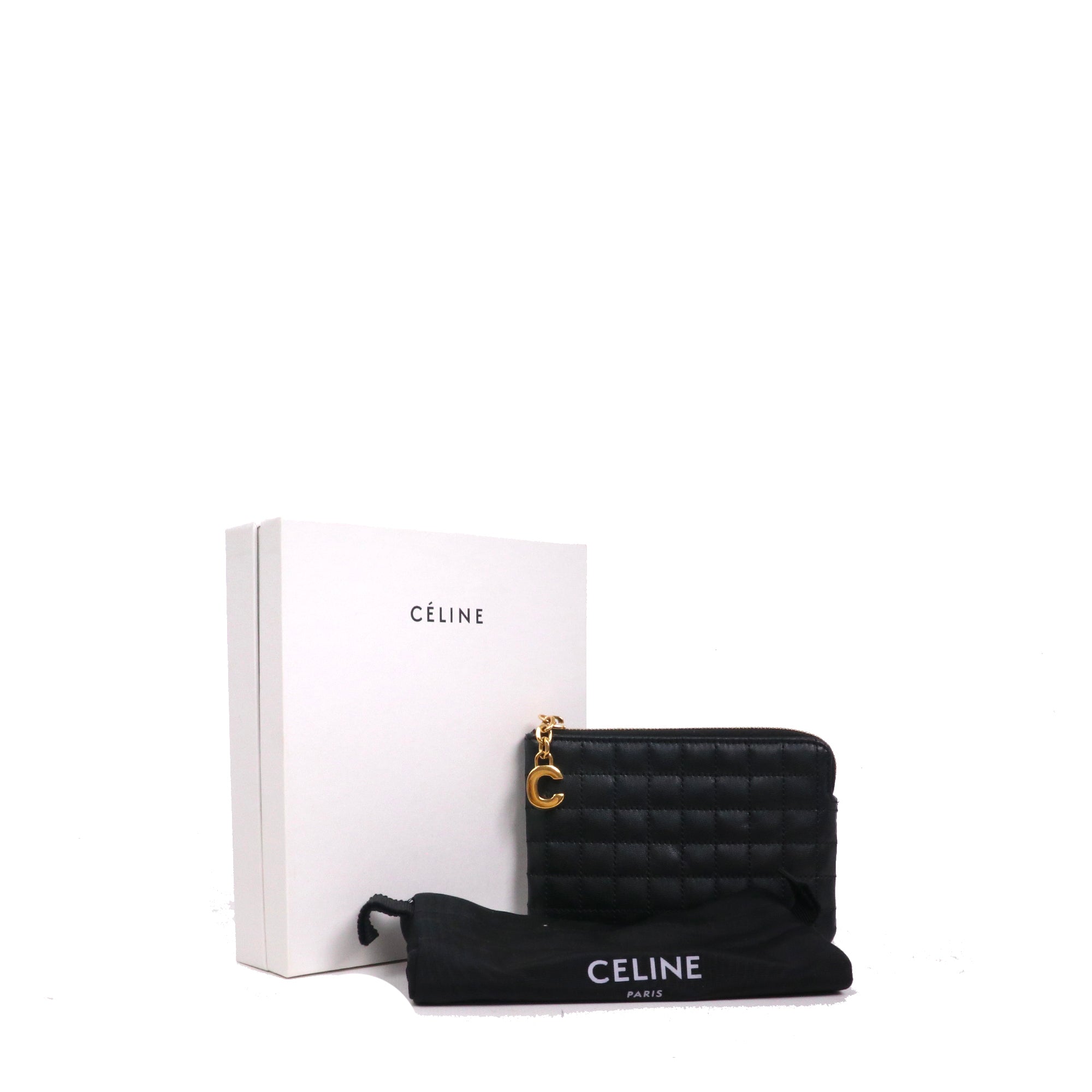 CELINE - Porte-monnaie C Charm Celine en cuir noir