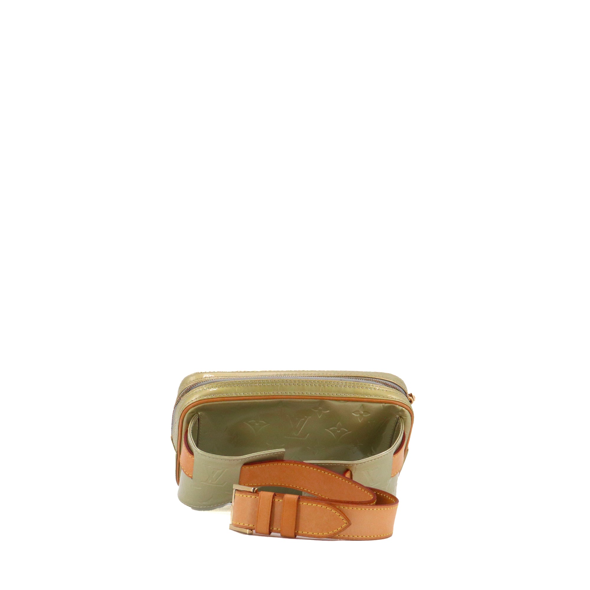 LOUIS VUITTON - Sac Ceinture Louis Vuitton en cuir verni embossé monogrammé vert