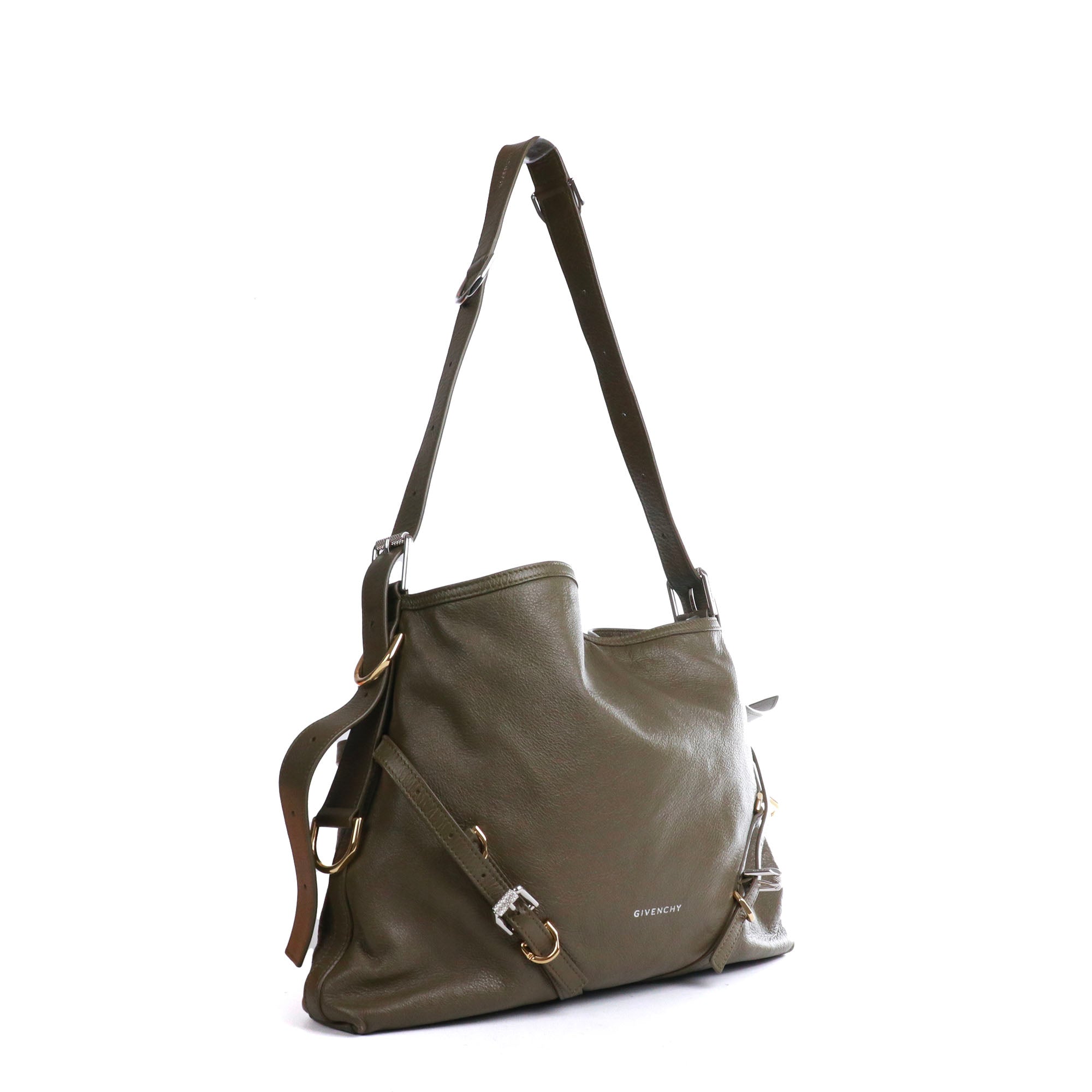 GIVENCHY - Sac à épaule Voyou Medium Givenchy en cuir vert kaki