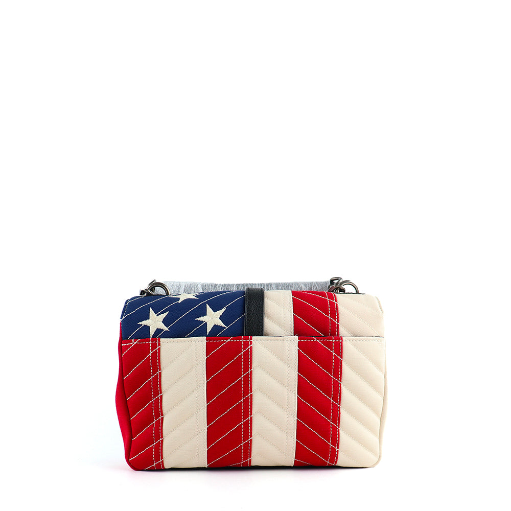 SAINT LAURENT - Sac à épaule Collège small en toile USA