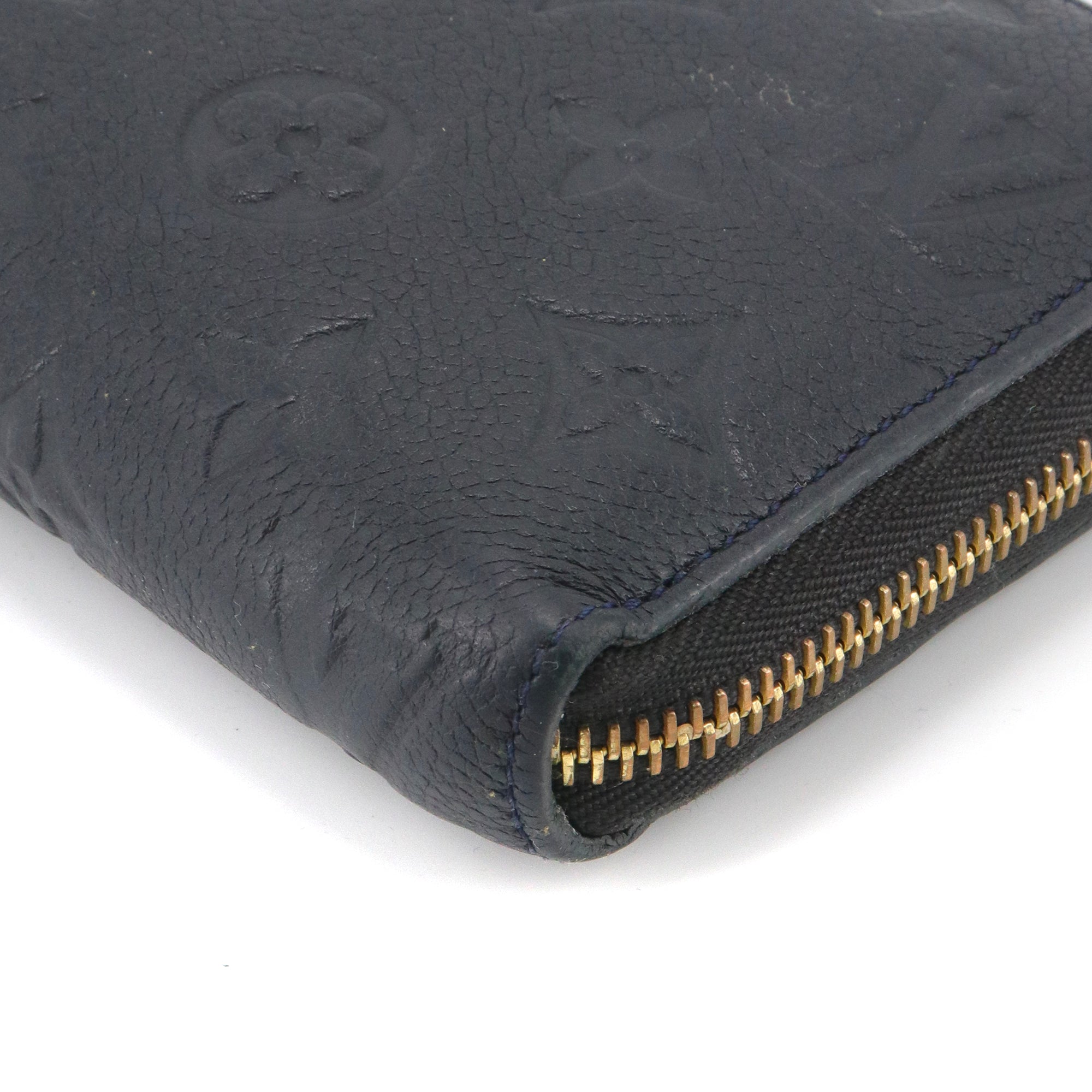 LOUIS VUITTON - Portefeuille Zippy Louis Vuitton en cuir empreinte bleu marine