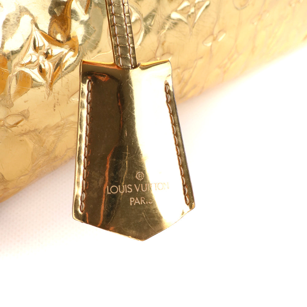 LOUIS VUITTON - Sac à main Speedy 30 en cuir verni miroir doré