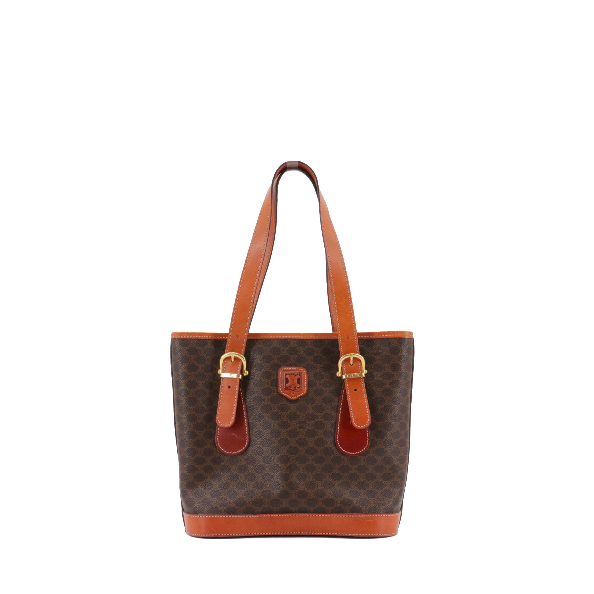 CELINE - Sac à main Seau Triomphe PM Celine en toile monogrammée marron