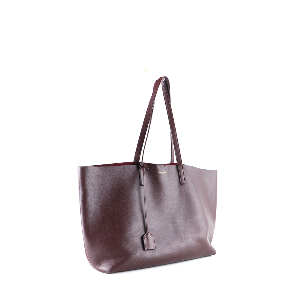 SAINT LAURENT - Sac cabas Shopping en cuir bordeaux