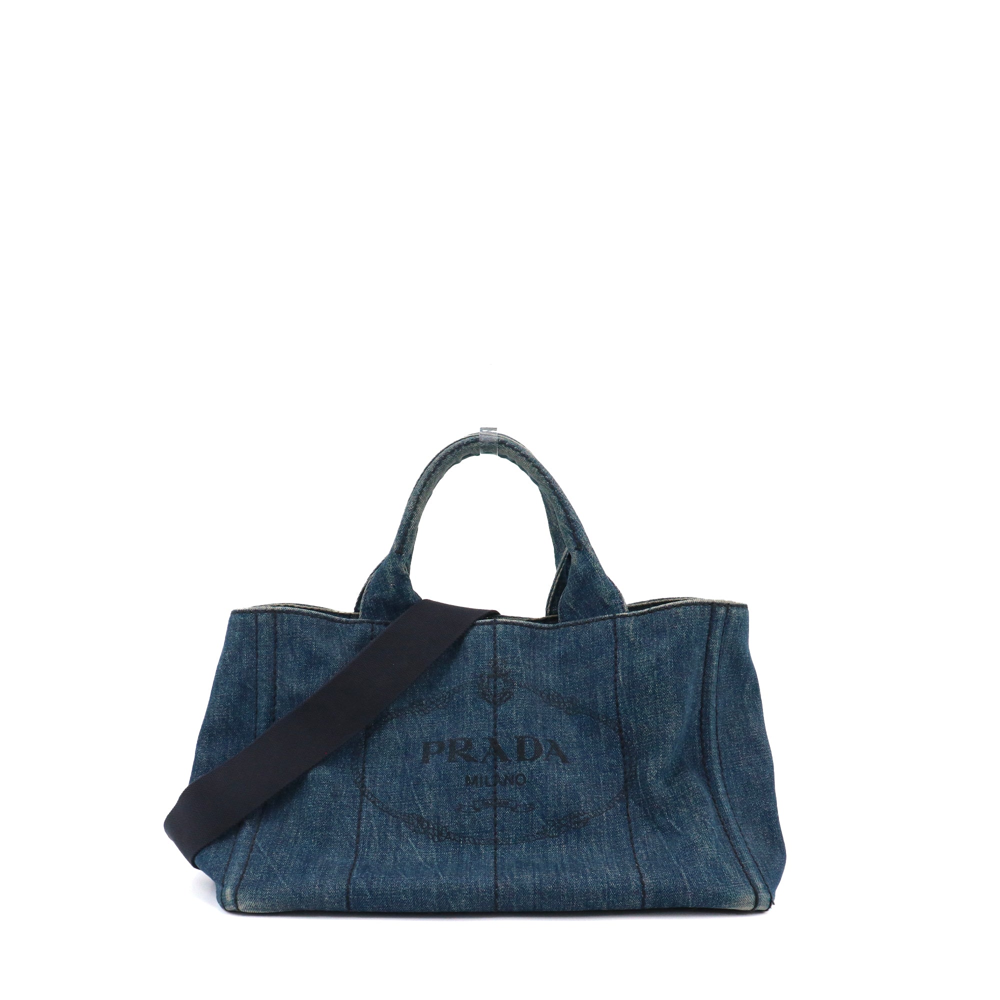 PRADA - Sac à main Canapa GM Prada en denim bleu