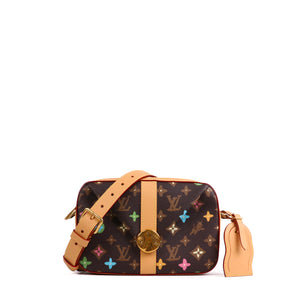 LOUIS VUITTON - Sac à bandoulière Envelope Messenger Louis Vuitton en toile monogrammée marron