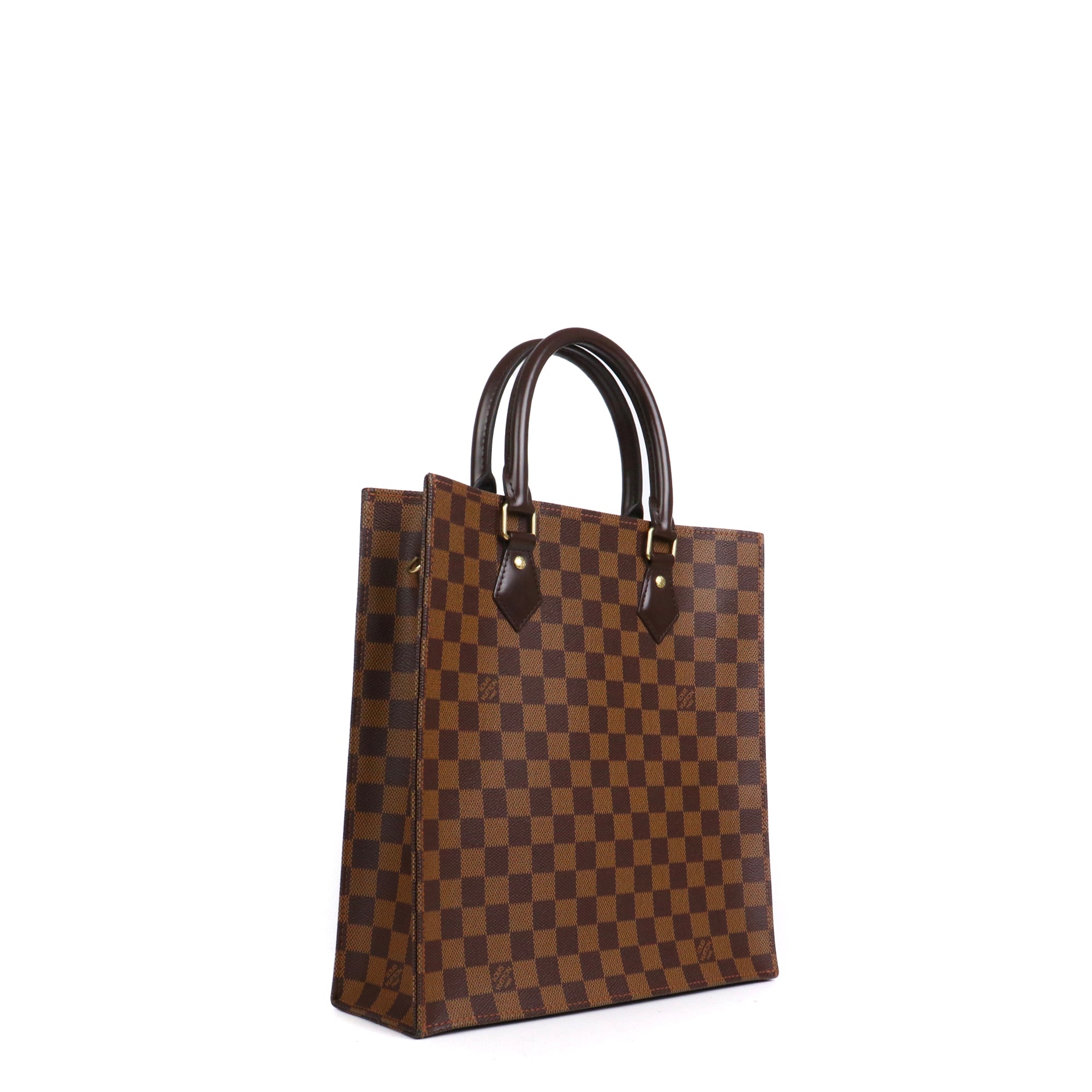 LOUIS VUITTON - Sac cabas plat Louis Vuitton en toile enduite damier ébène
