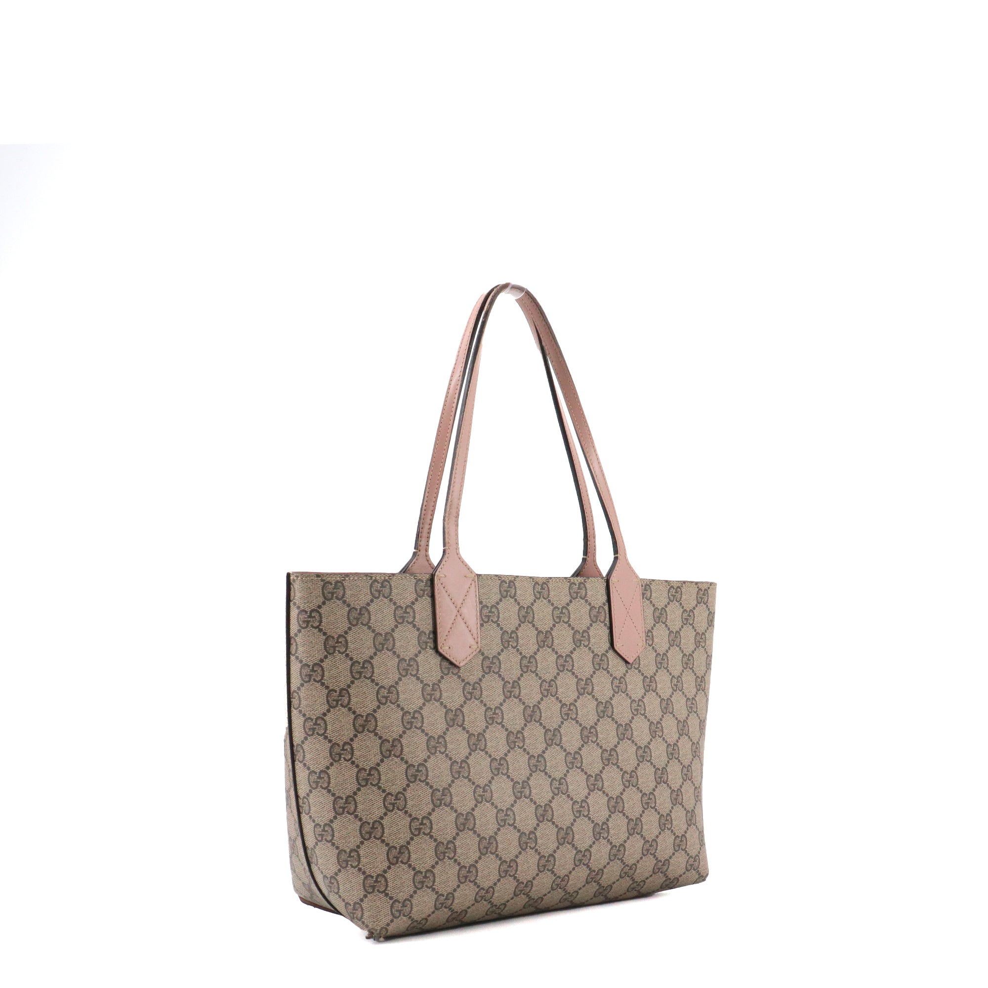 GUCCI - Sac cabas Réversible Gucci en toile monogrammée et cuir rose
