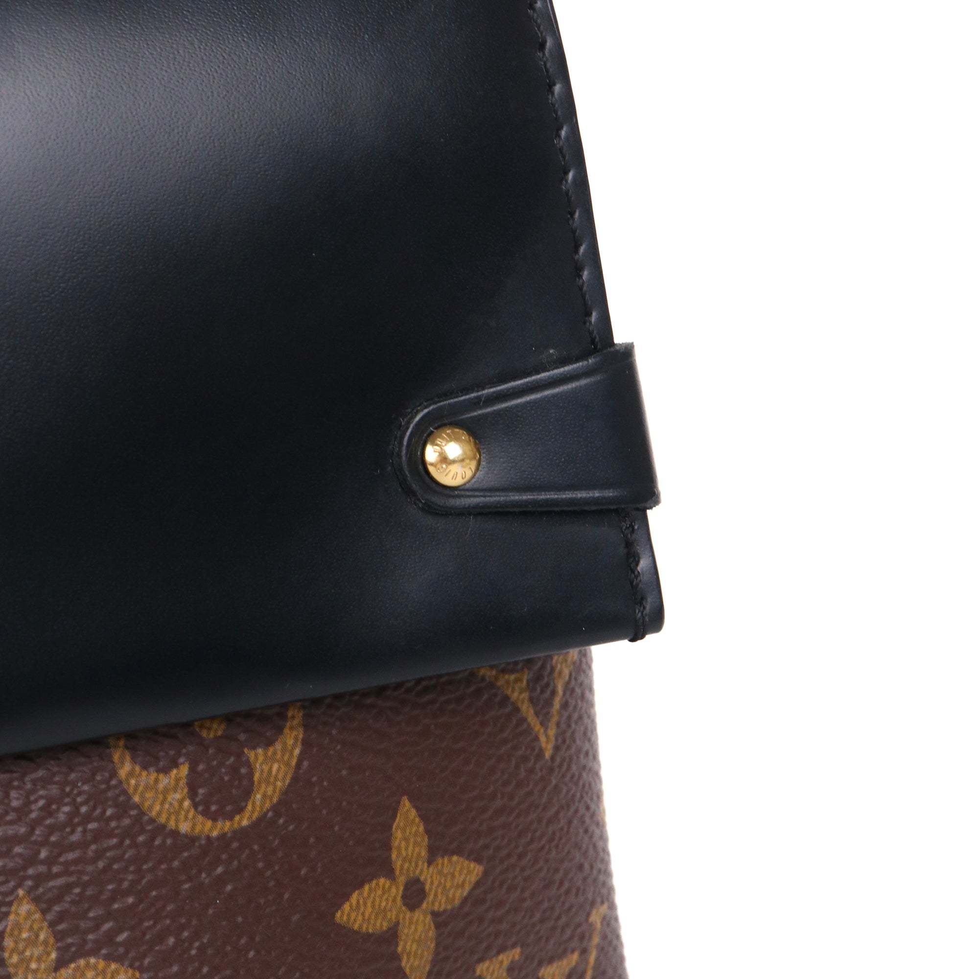 LOUIS VUITTON - Sac à bandoulière One Handle Flap Louis Vuitton en toile enduite et cuir lisse noir