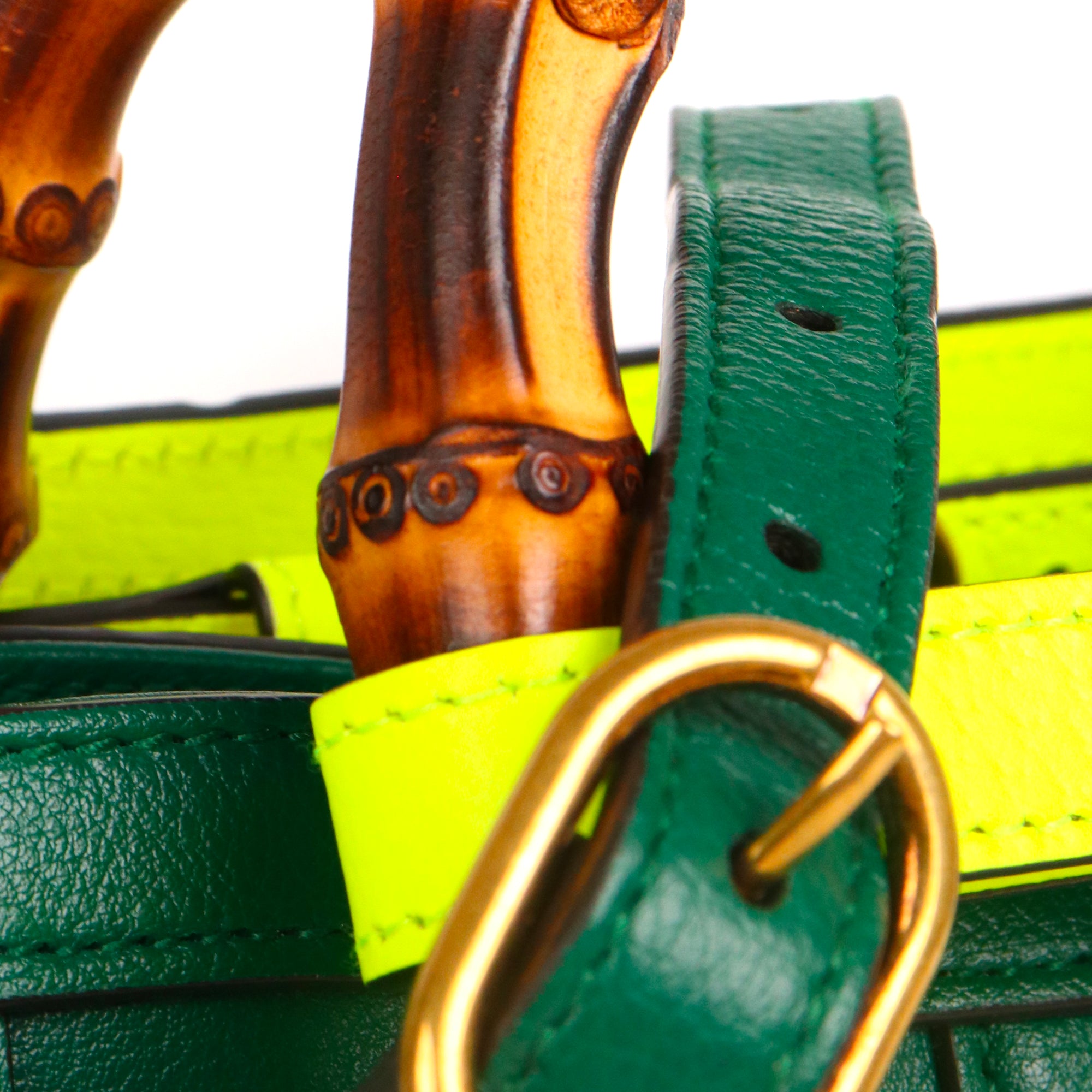 GUCCI - Sac à bandoulière Diana Bamboo mini Gucci en cuir lisse vert
