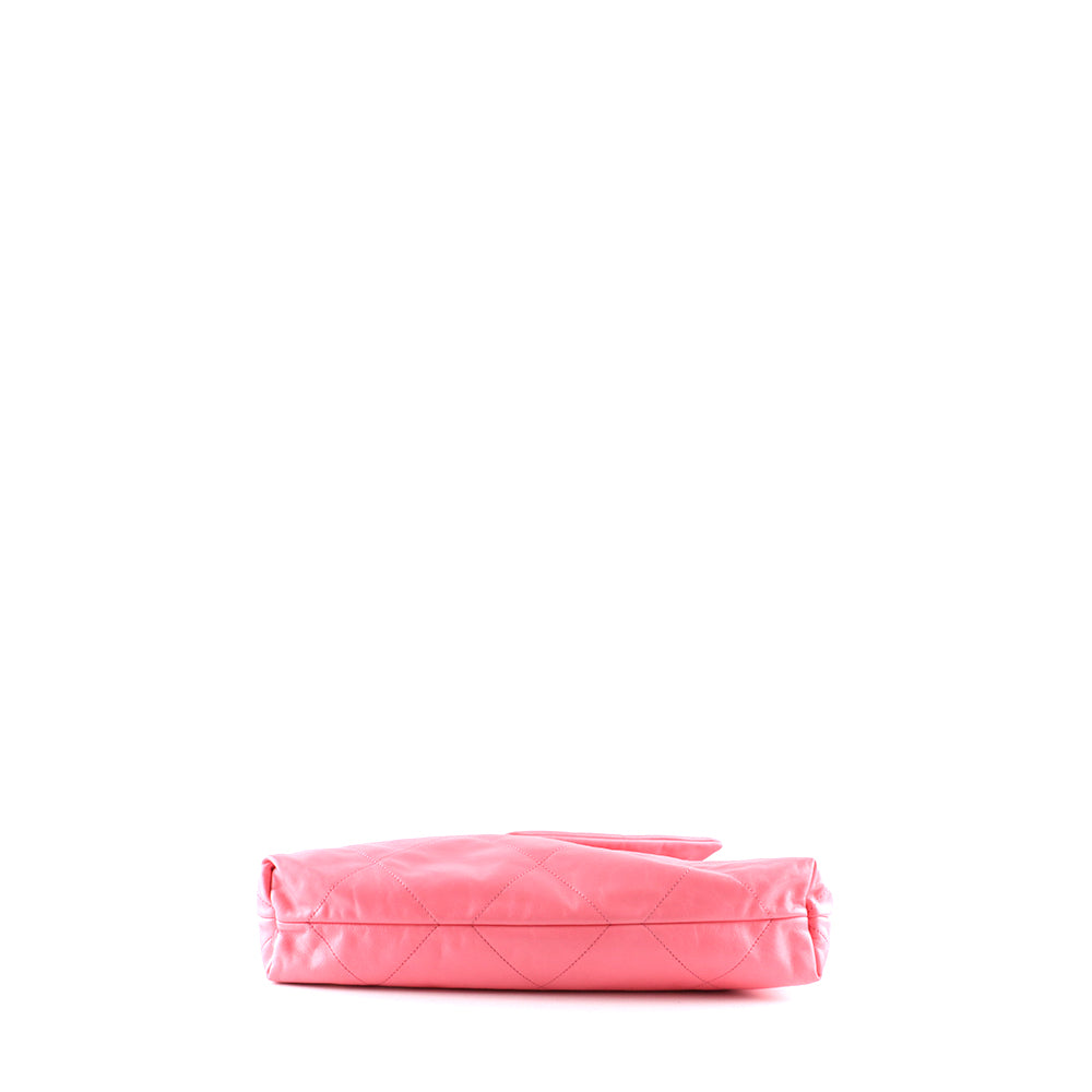 CHANEL - Sac cabas Chanel 22 en cuir matelassé rose et pochette