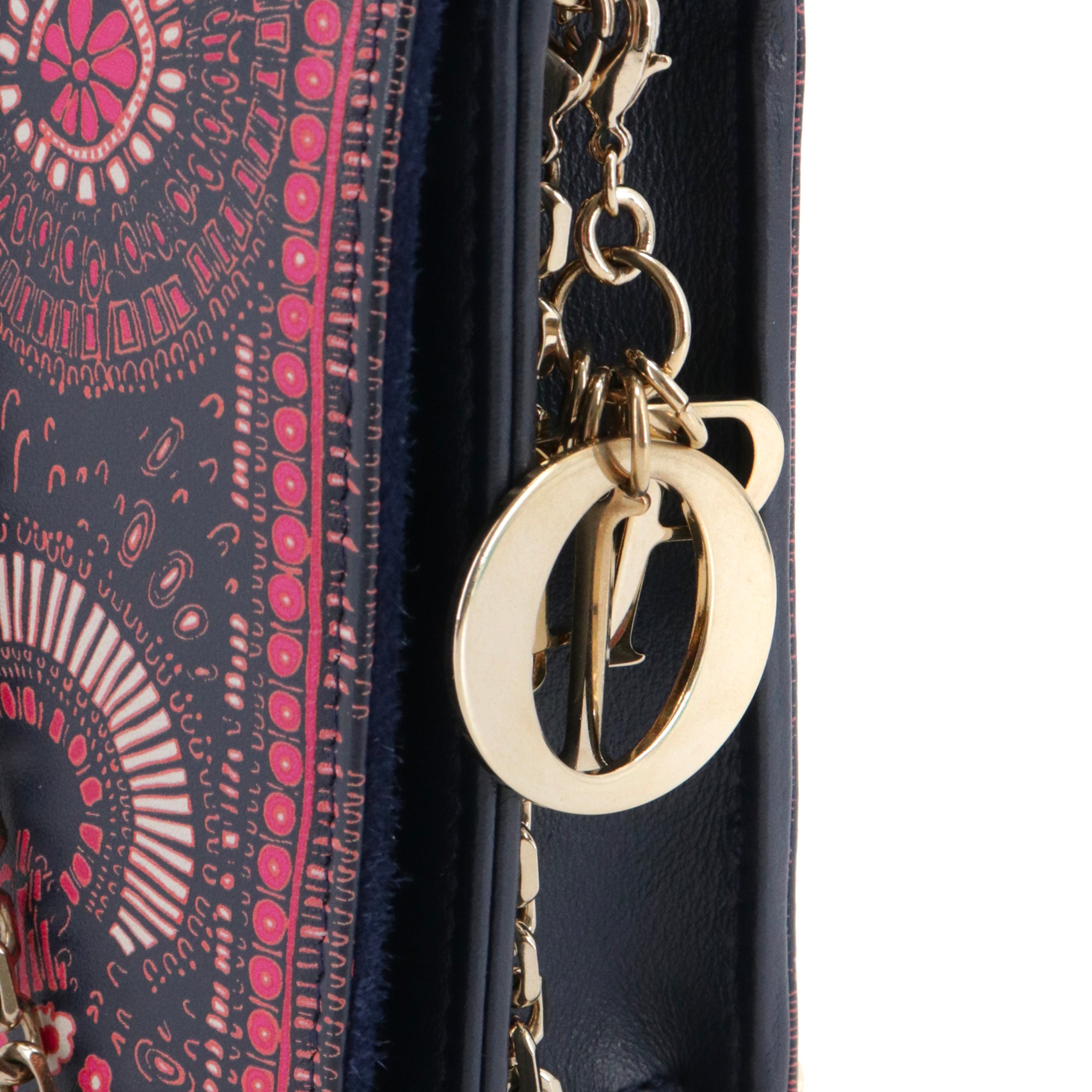 DIOR - Sac à bandoulière Wallet Lady Dior en cuir fushia