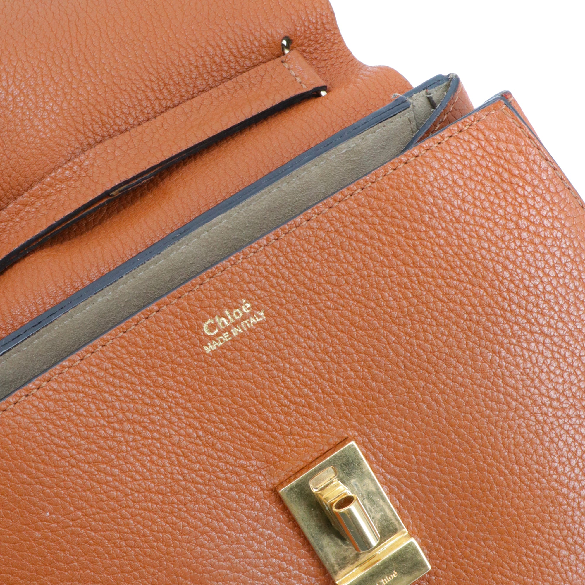 CHLOÉ - Sac à bandoulière Drew Chloé  en cuir grainé marron