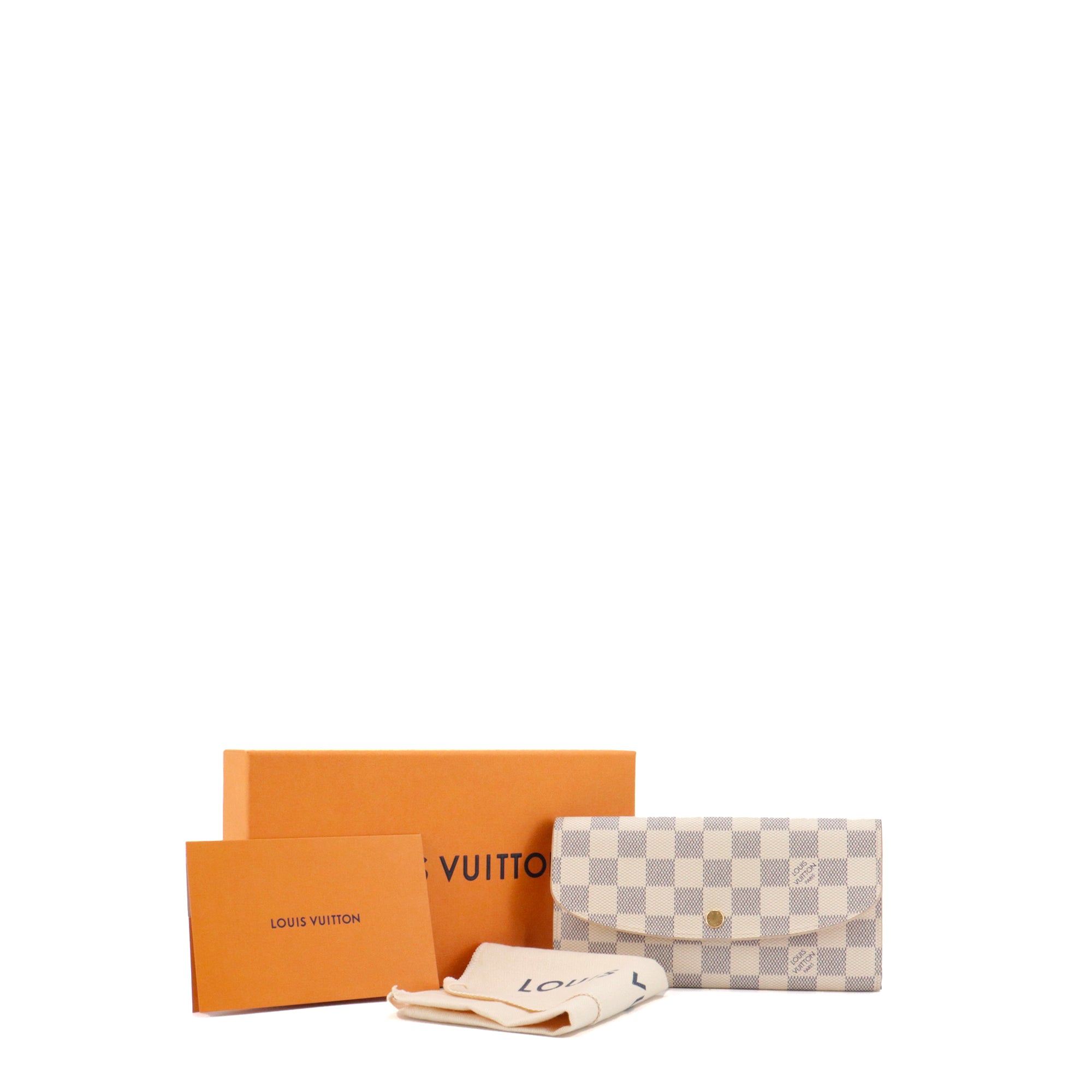 LOUIS VUITTON - Portefeuille Emilie Louis Vuitton en toile damier azur