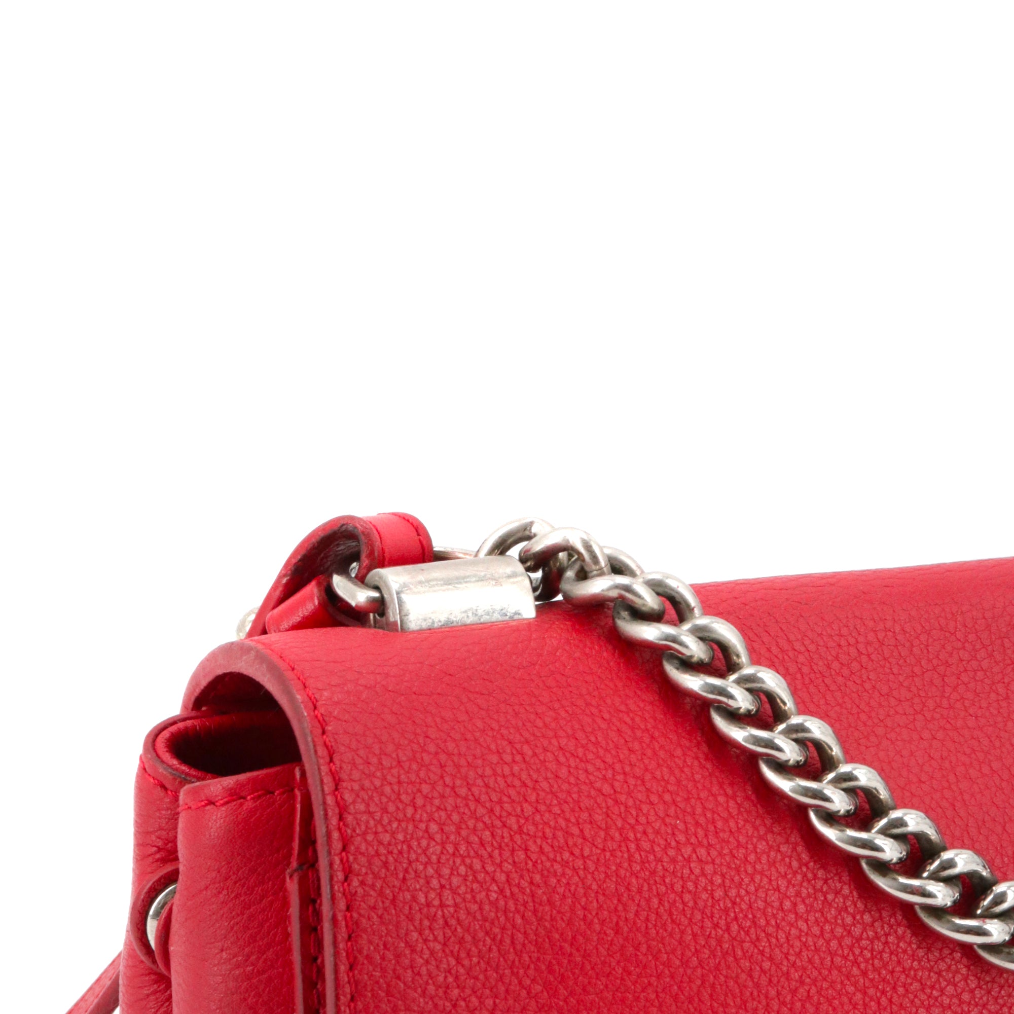 LOUIS VUITTON - Sac à main Lockme BB Louis Vuitton en cuir grainé rouge