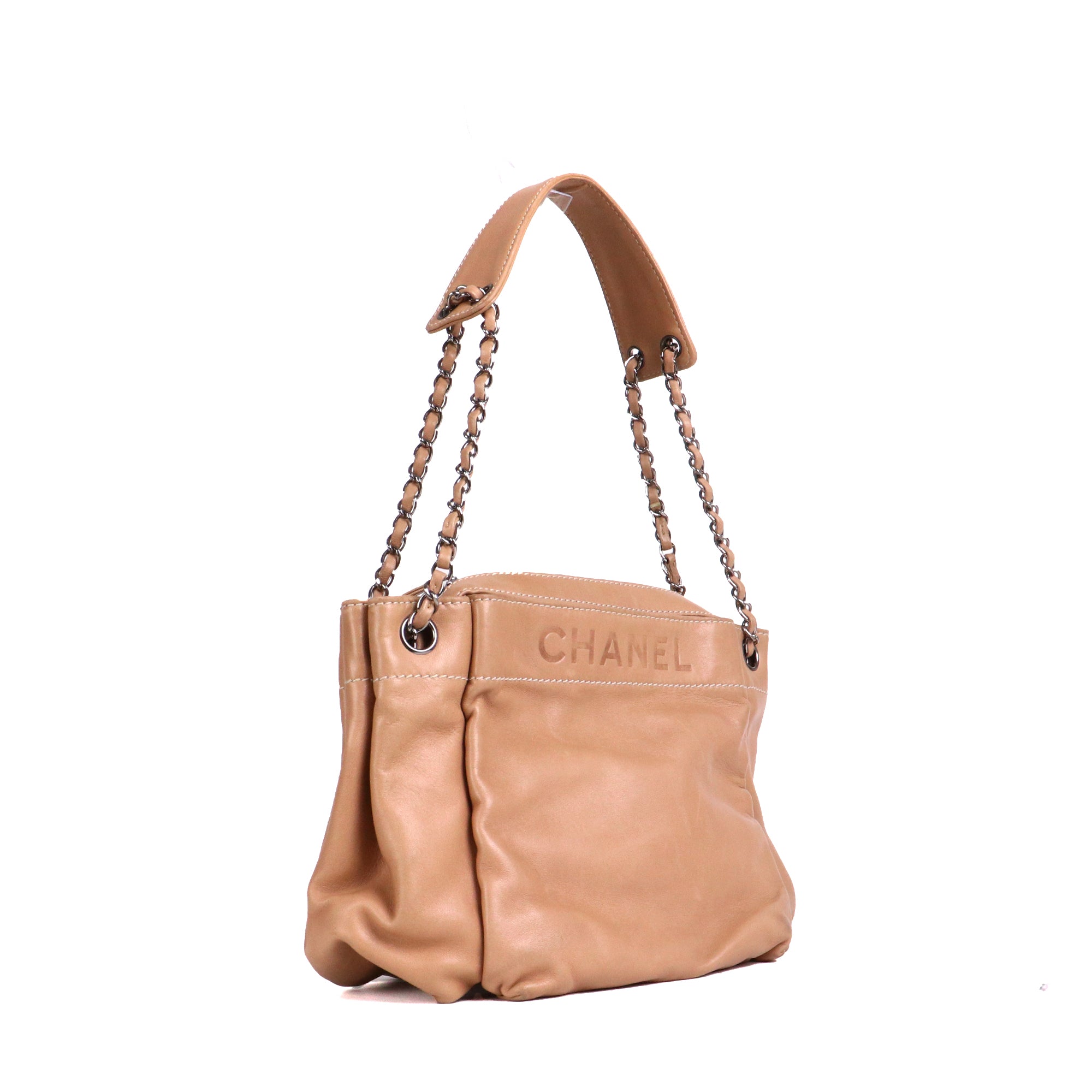 CHANEL - Sac à épaule Grand Shopping Chanel en cuir marron