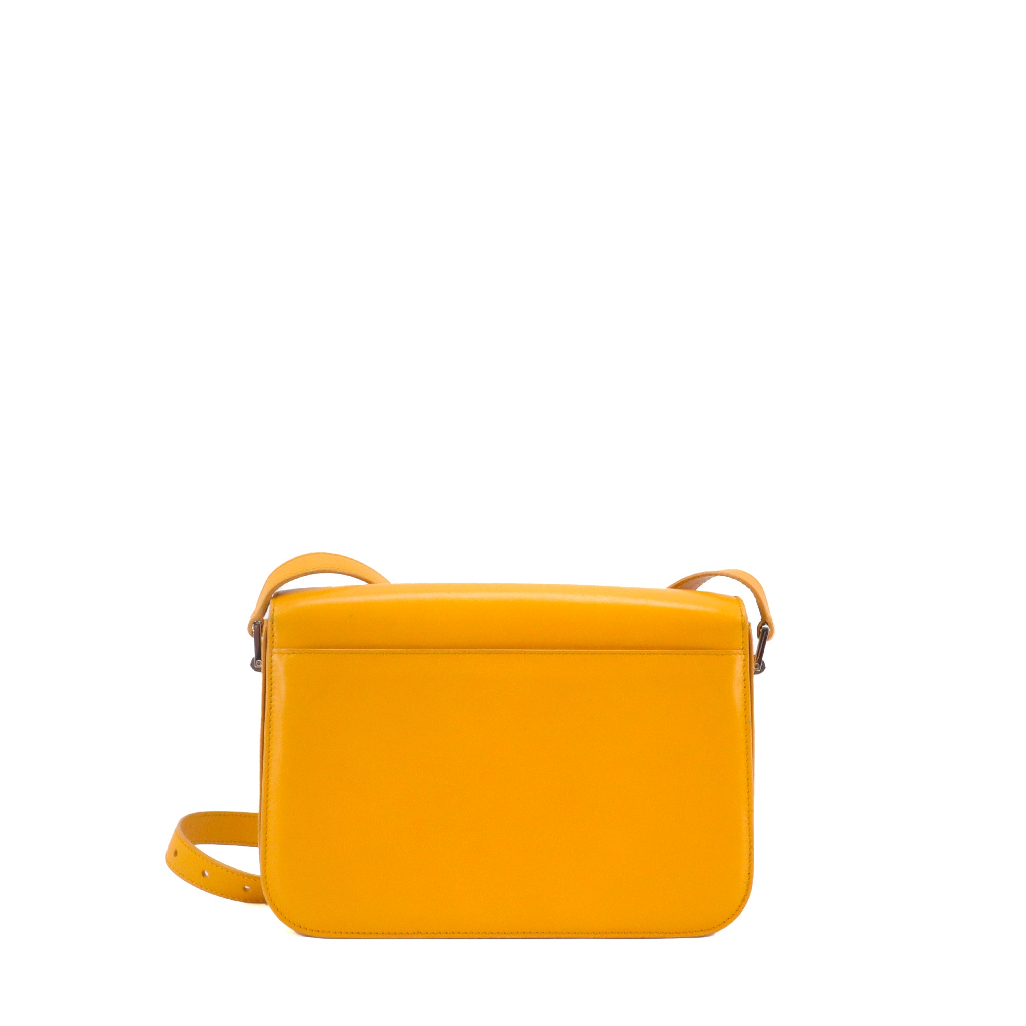 SAINT LAURENT - Sac à bandoulière Pavé Satchel Saint Laurent en cuir jaune moutarde