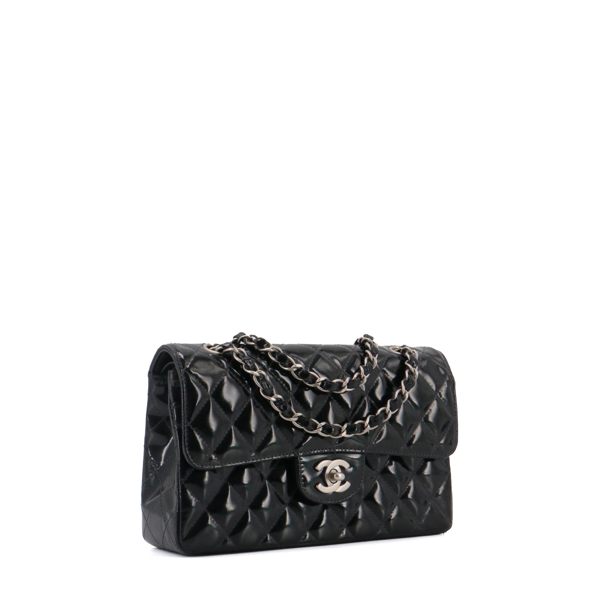 CHANEL - Sac à main Classique/Timeless 23 Chanel en cuir verni noir