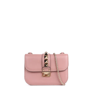 VALENTINO - Sac à bandoulière Glam Lock Valentino en cuir lisse rose ancien