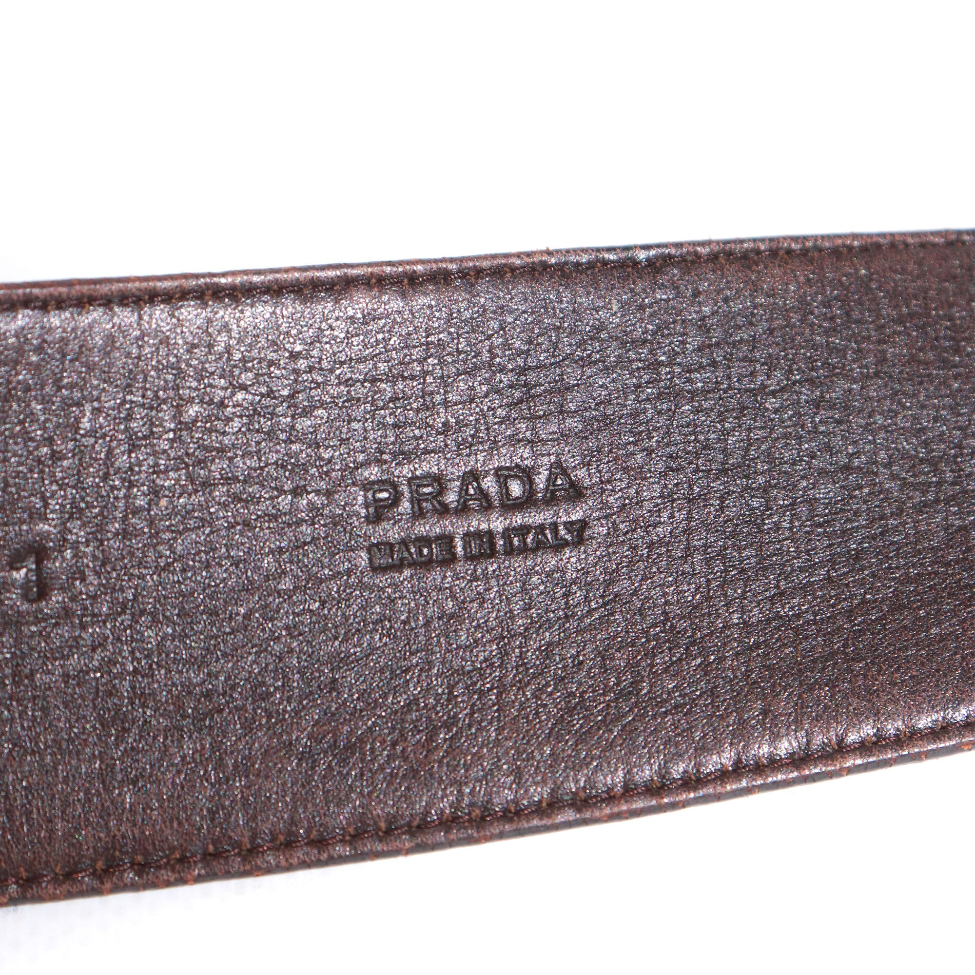PRADA - Ceinture en python marron vintage (T85)