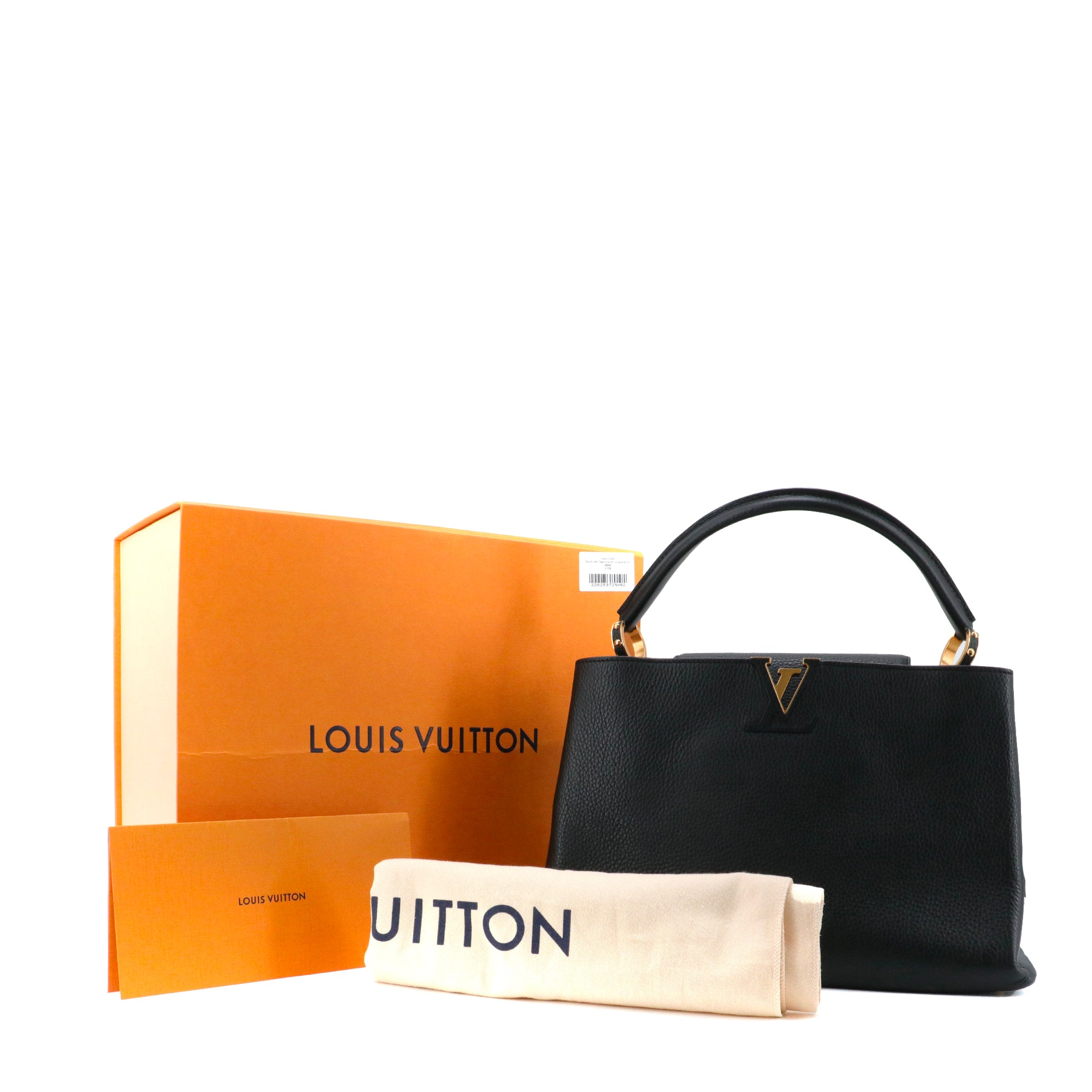 LOUIS VUITTON - Sac à main Capucines GM Louis Vuitton en cuir grainé noir