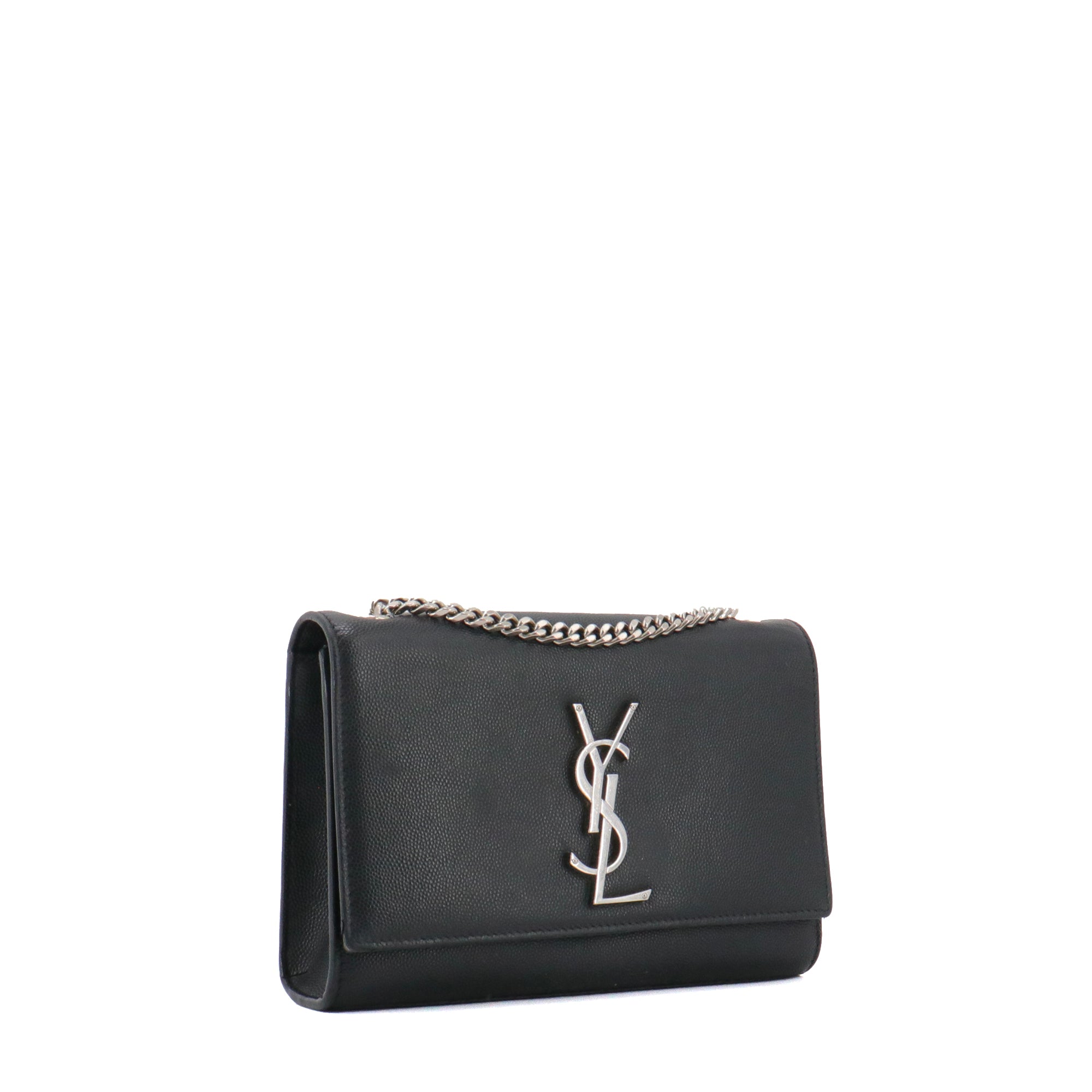 SAINT LAURENT - Sac à bandoulière Kate Small Saint Laurent en cuir grainé noir
