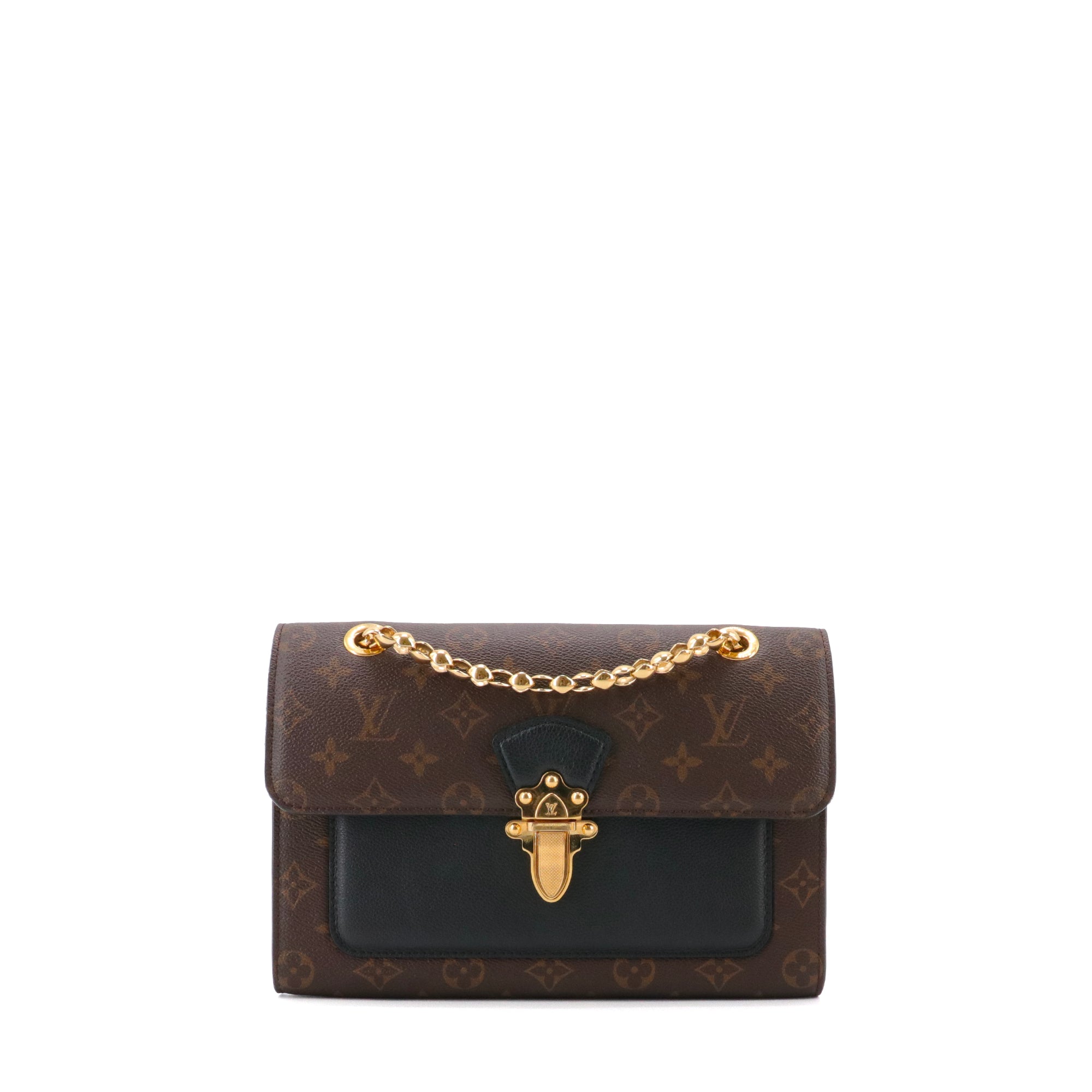 LOUIS VUITTON - Sac à bandoulière Victoire Louis Vuitton en toile monogrammée et cuir noir