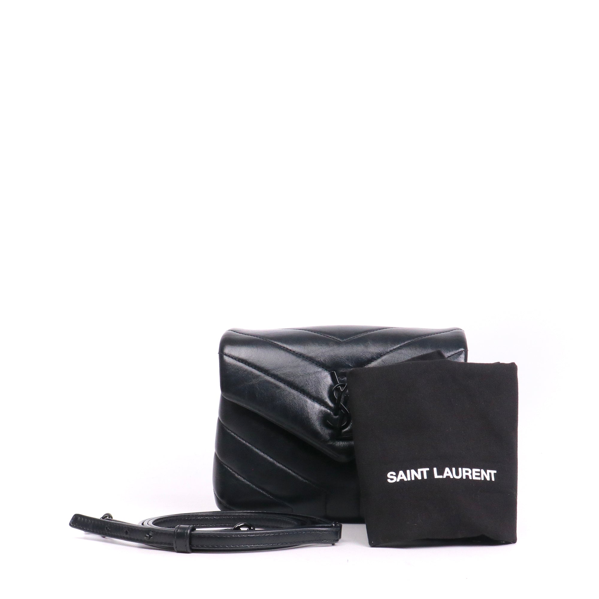 SAINT LAURENT - Saint Laurent Loulou small shoulder bag in black quilted leather
