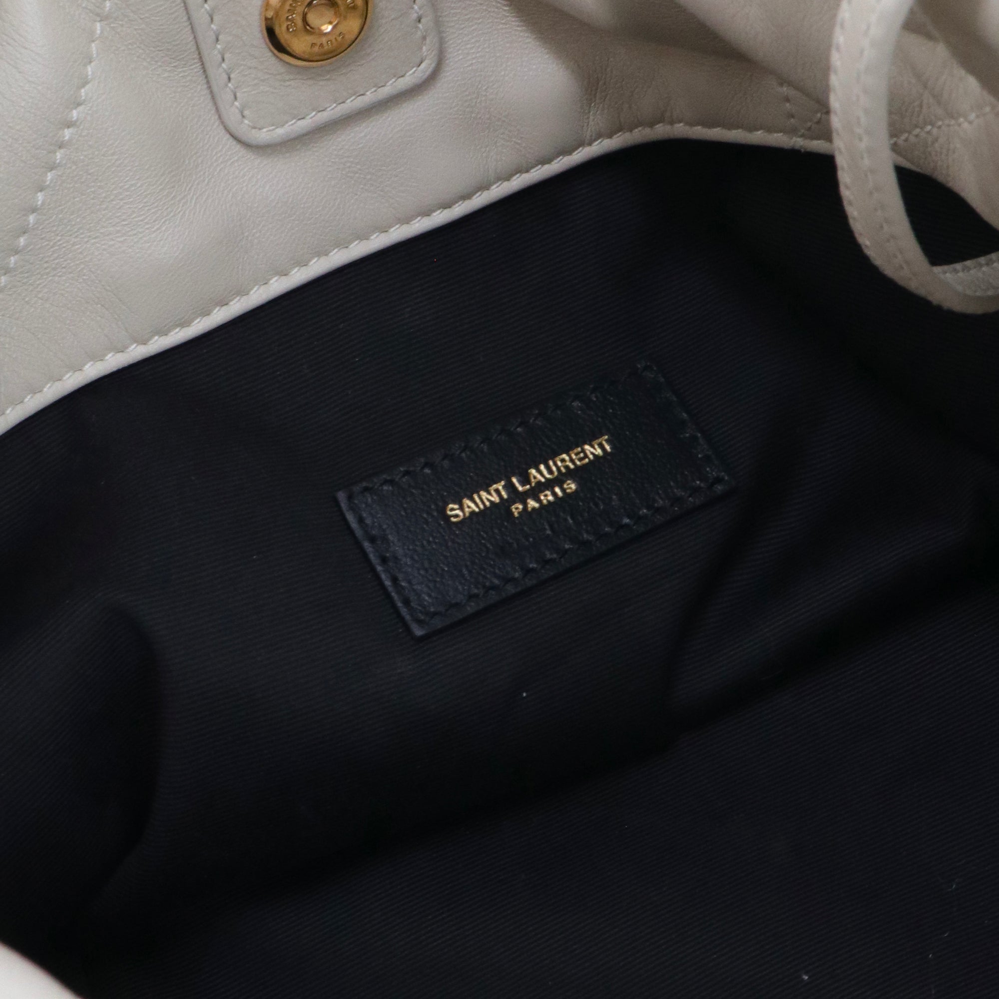 SAINT LAURENT - Sac à épaule Jamie Pochon Saint Laurent en cuir blanc cassé