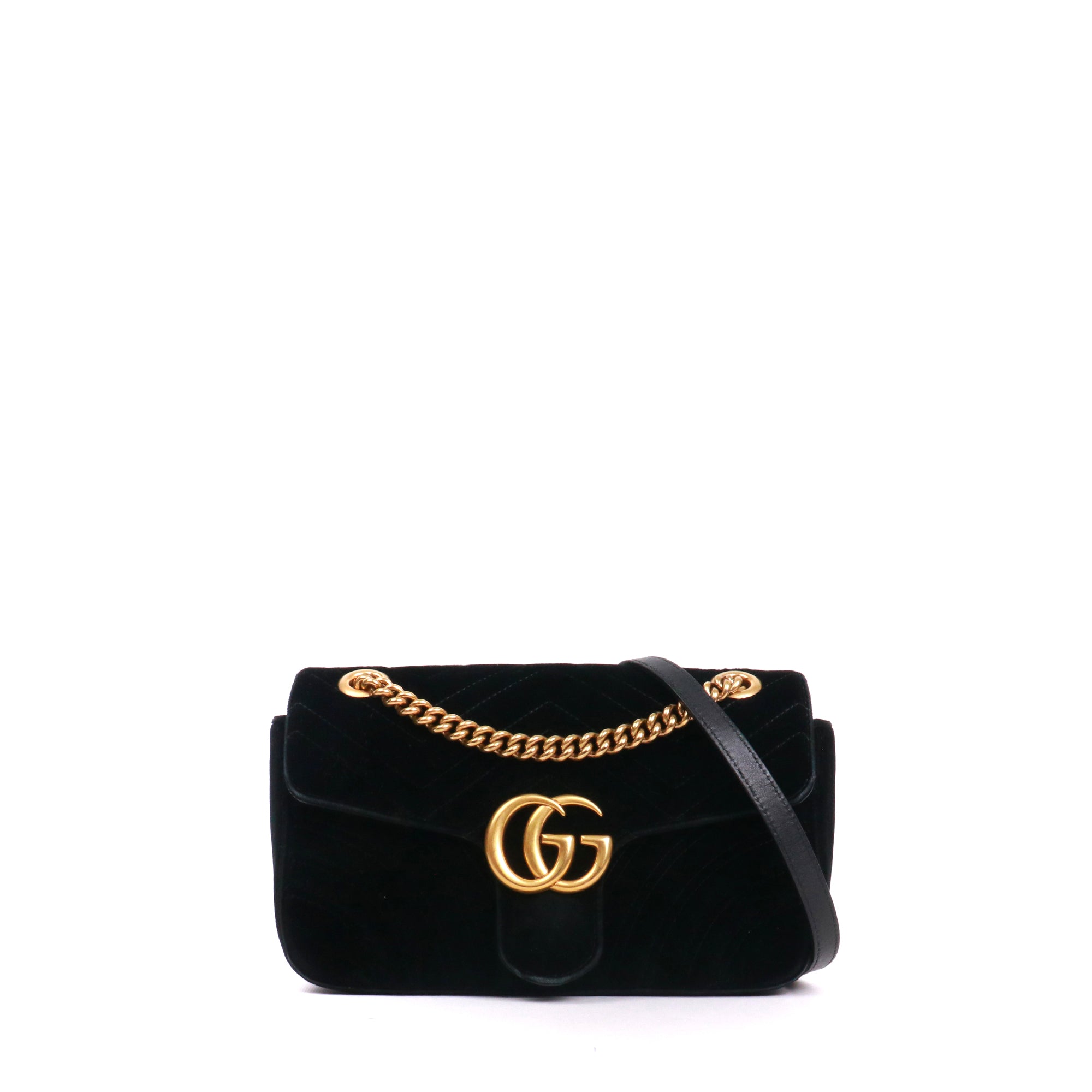 GUCCI - Sac à bandoulière GG Marmont Gucci en velours noir
