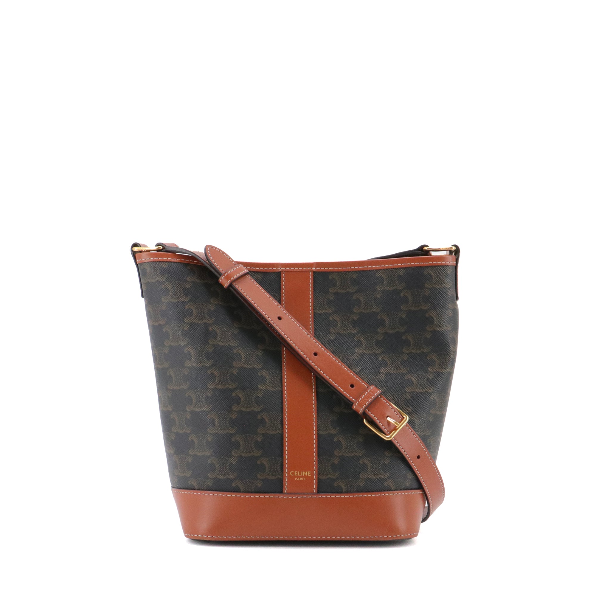 CELINE - Celine PM Bucket Shoulder Bag in Monogrammed Coated Canvas