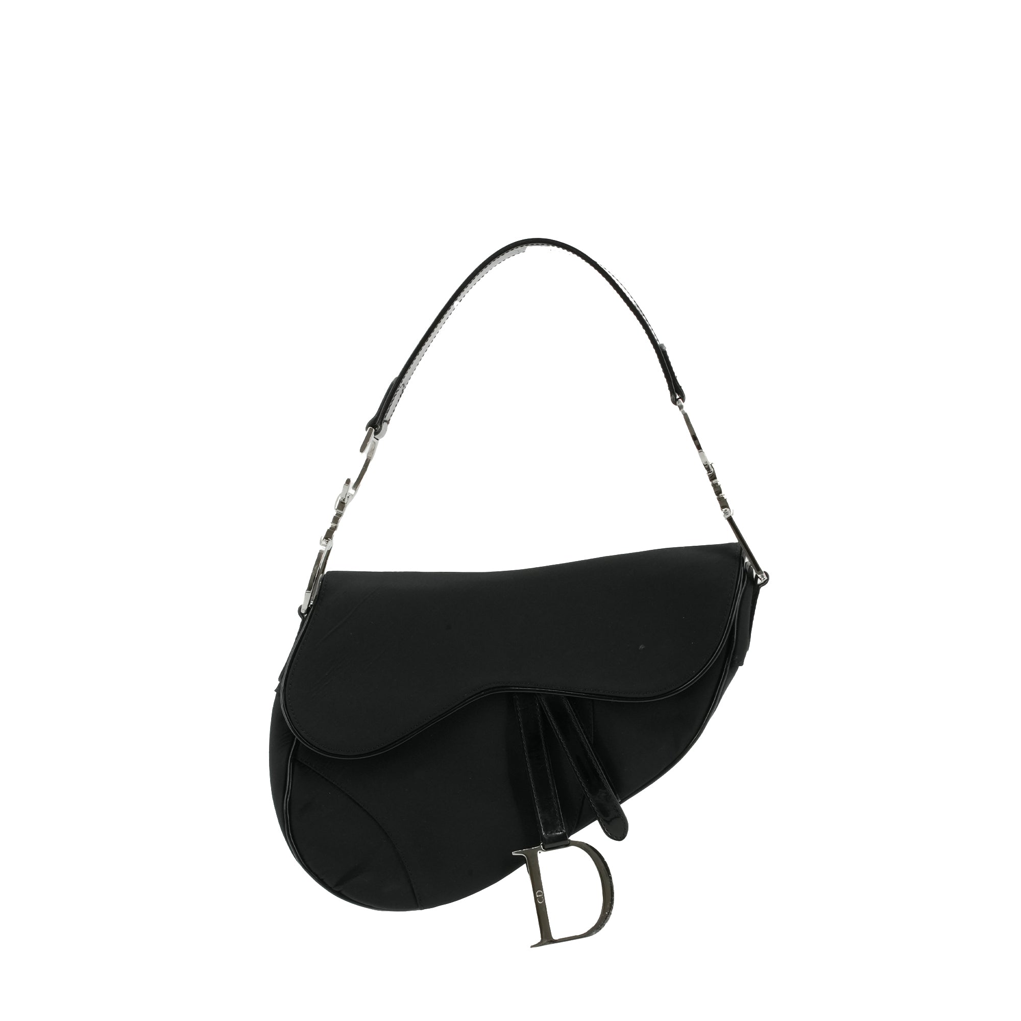 DIOR - Sac à main Saddle Dior en toile noire vintage