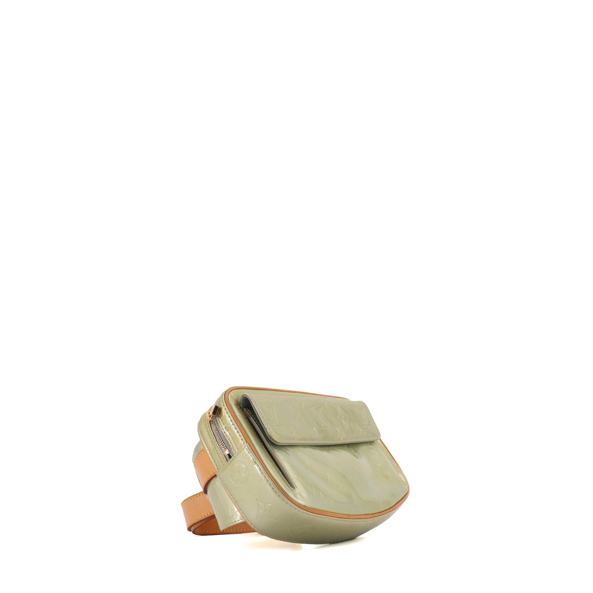 LOUIS VUITTON - Sac Ceinture Louis Vuitton en cuir verni embossé monogrammé vert