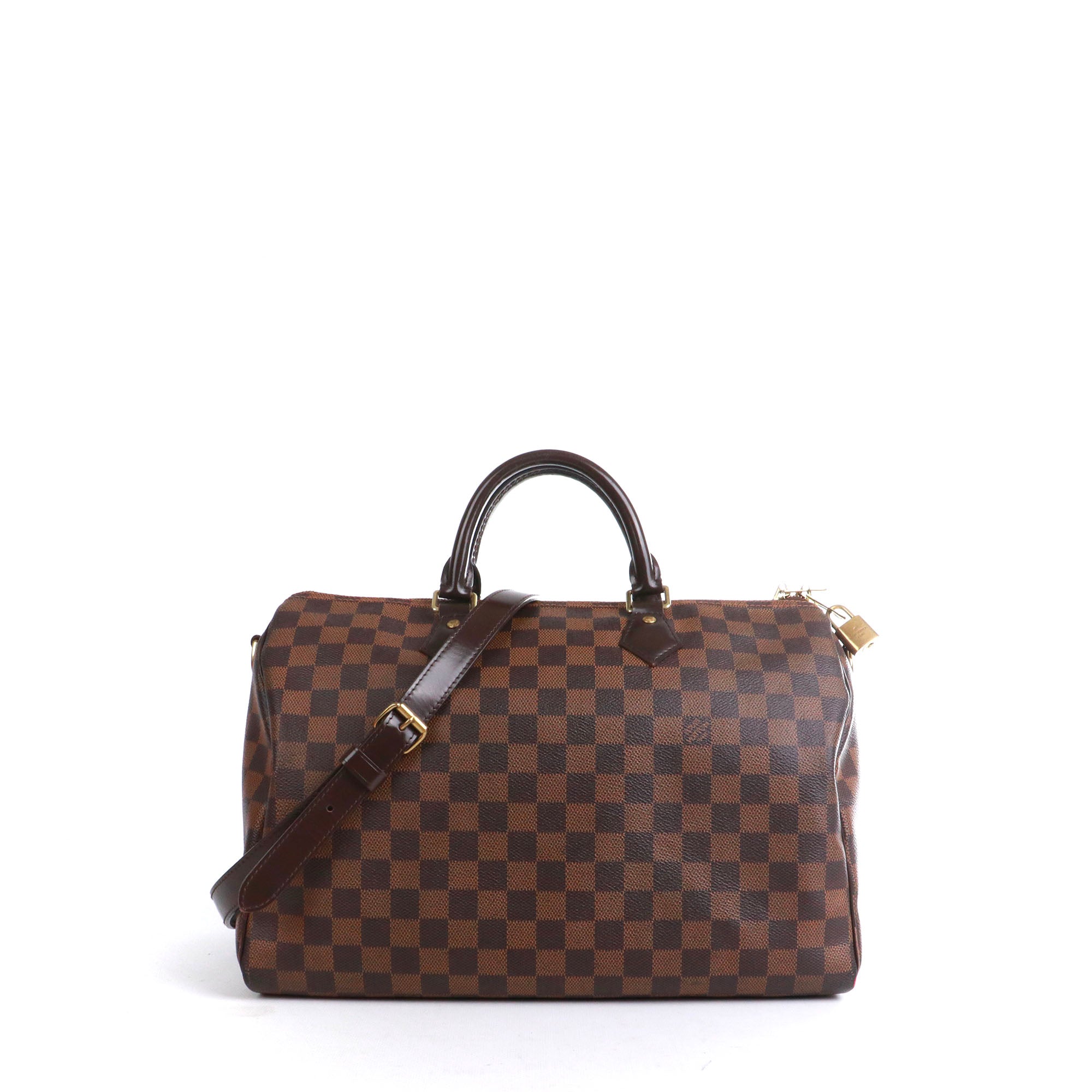 LOUIS VUITTON - Sac à bandoulière Speedy 35 Louis Vuitton en toile Damier Ébène