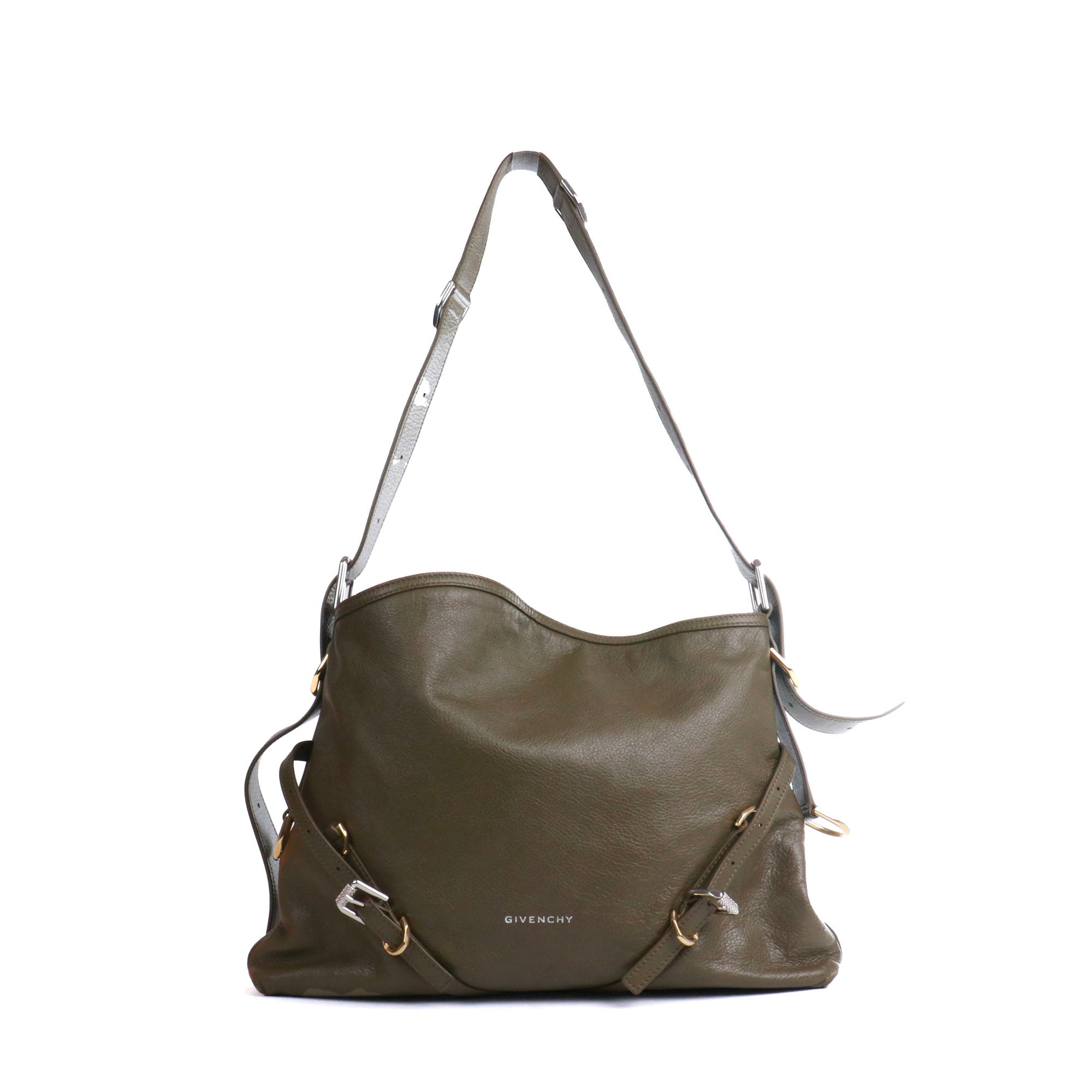 GIVENCHY - Sac à épaule Voyou Medium Givenchy en cuir vert kaki