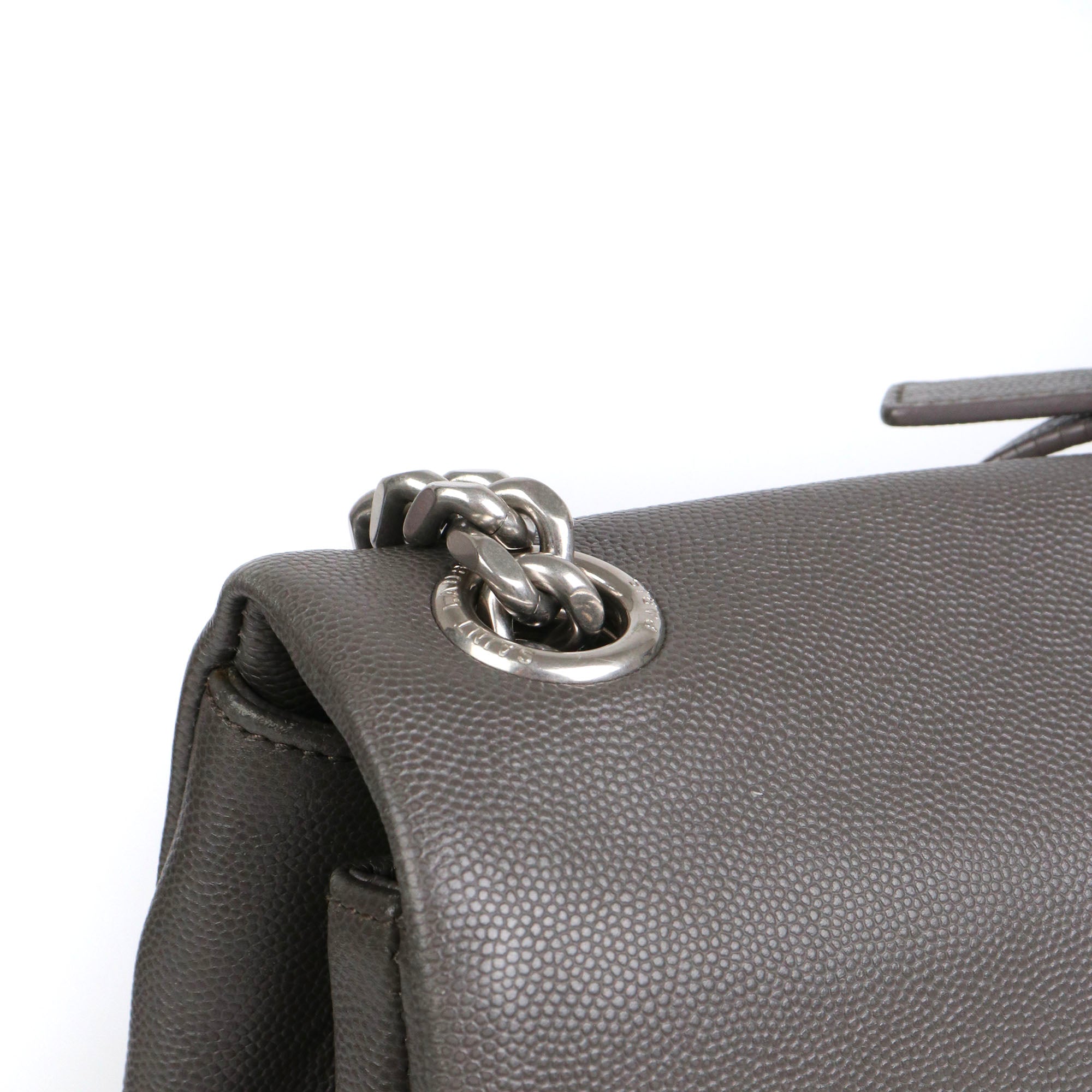 SAINT LAURENT - Sac à bandoulière West Hollywood Saint Laurent en cuir grainé gris