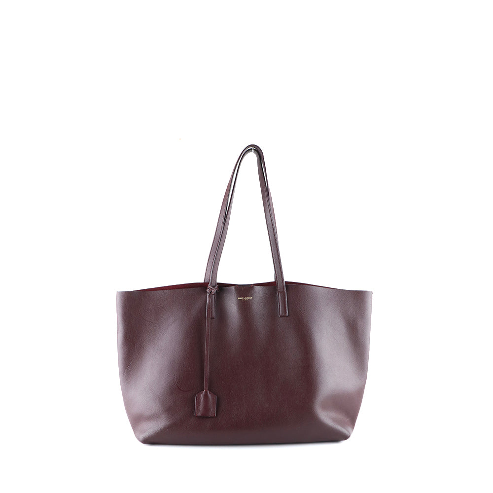 SAINT LAURENT - Sac cabas Shopping en cuir bordeaux
