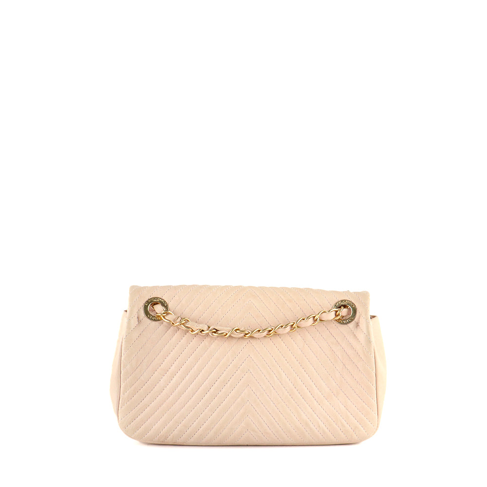 CHANEL - Sac à main Timeless 23 en cuir chevrons beige