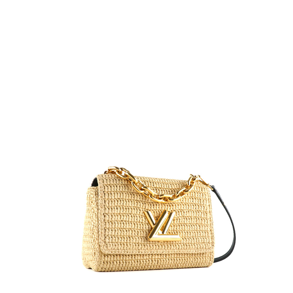 LOUIS VUITTON - Sac à bandoulière Twist MM en raphia naturel