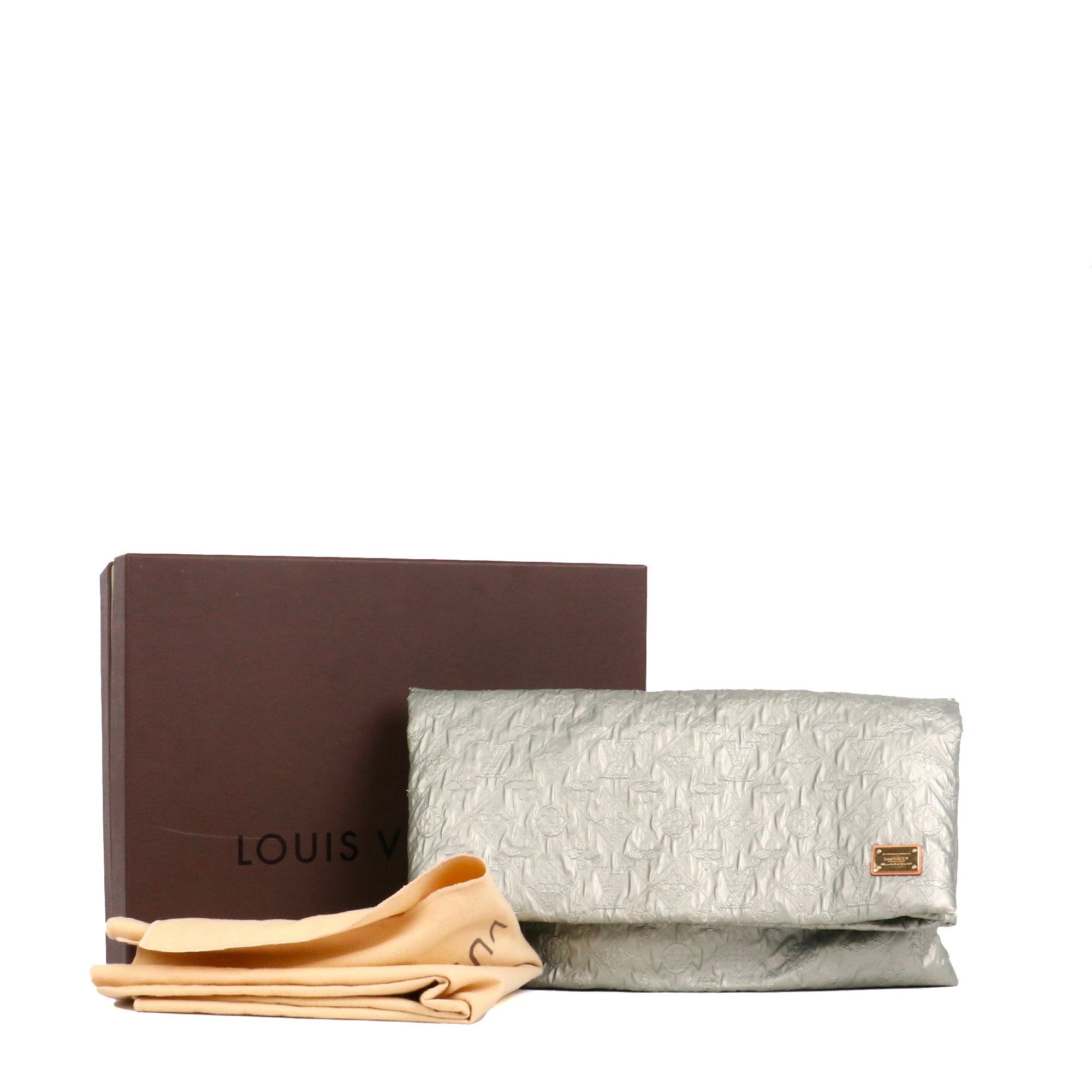 LOUIS VUITTON - Pochette Limelight Louis Vuitton Édition Limitée en soie monogrammée argenté