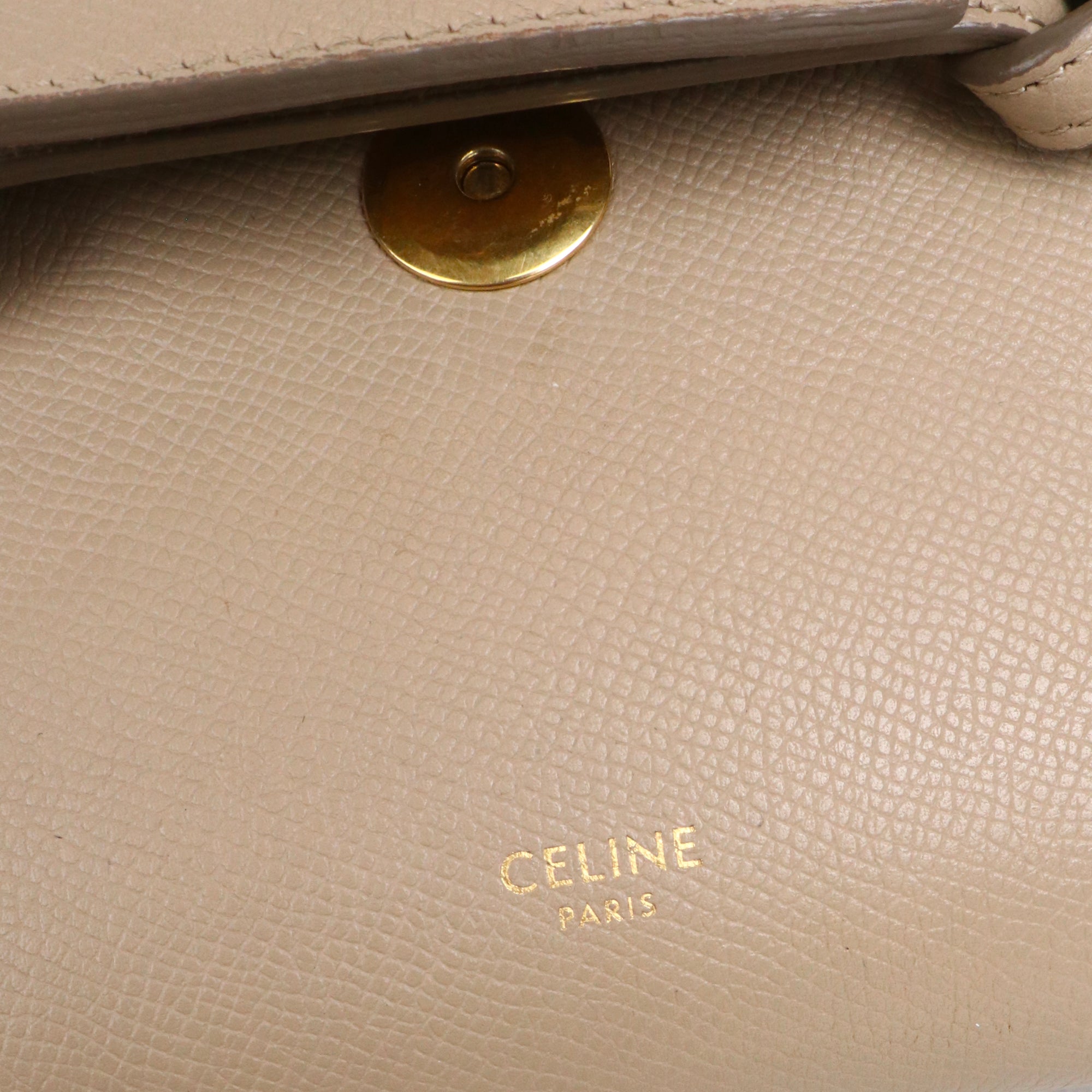 CELINE - Small size 16 handbag in gray smooth leather