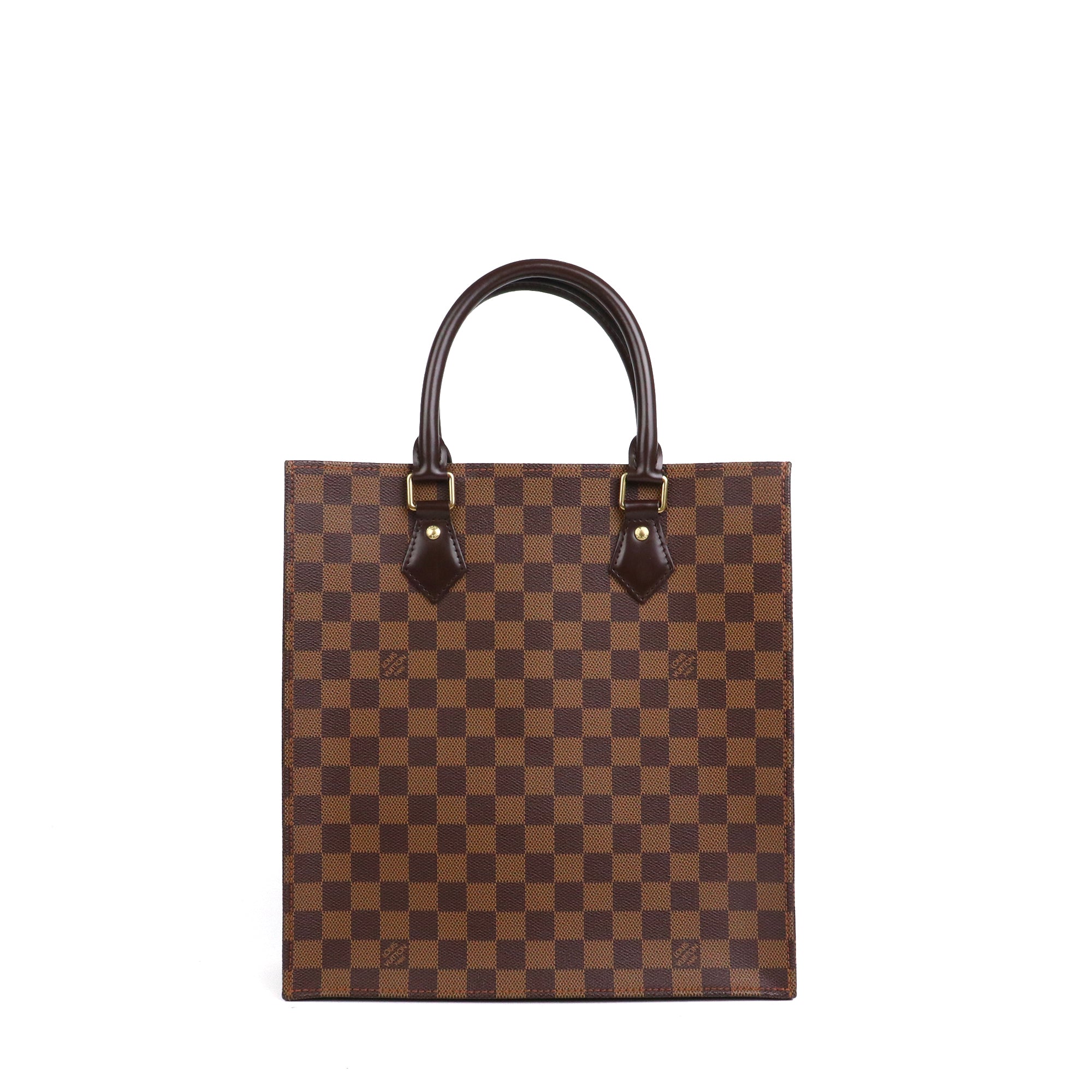 LOUIS VUITTON - Sac cabas plat Louis Vuitton en toile enduite damier ébène