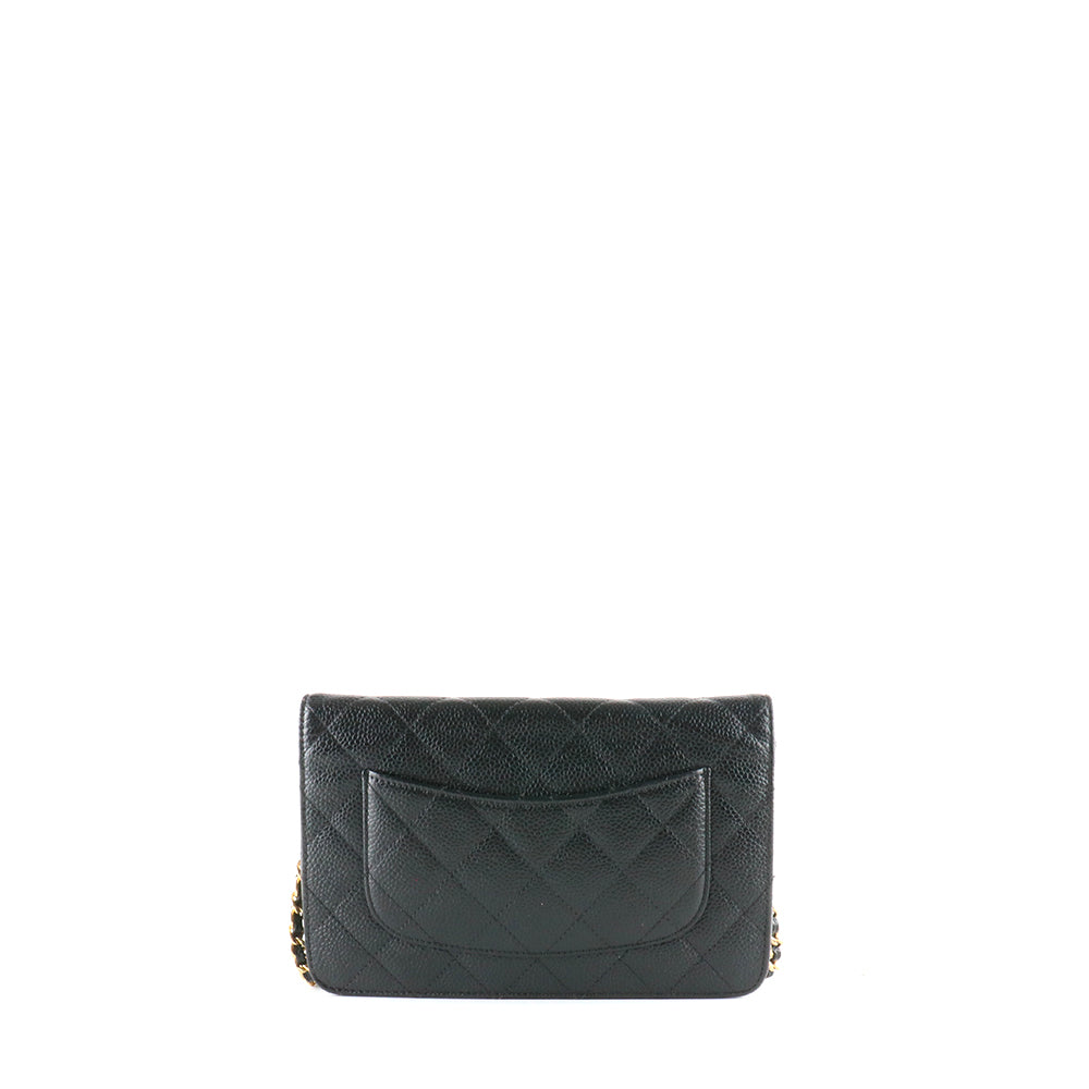CHANEL - Sac Wallet On Chain Timeless en cuir caviar noir