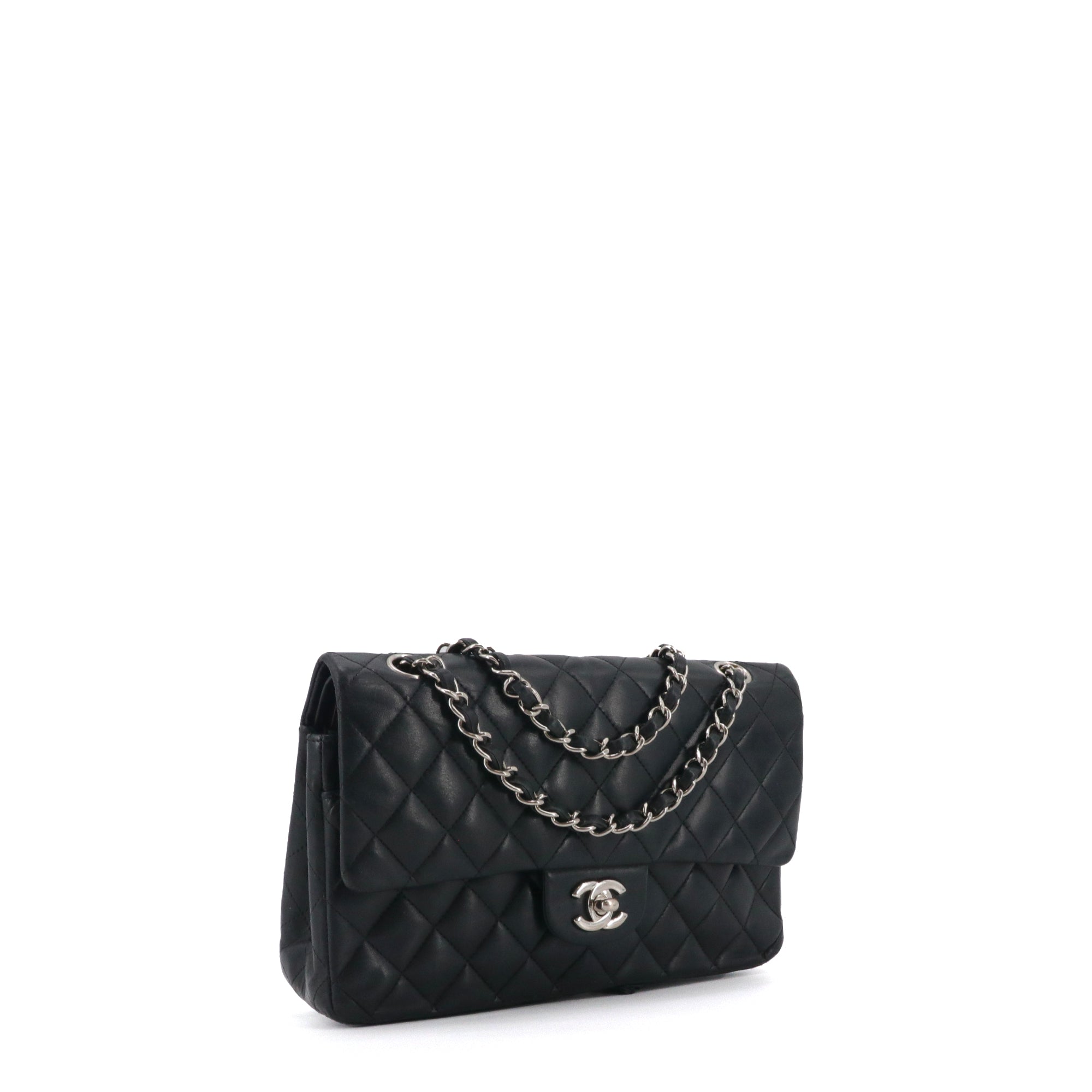CHANEL - Sac à main Timeless/Classique Chanel 11.12 double flap Chanel en cuir lisse noir