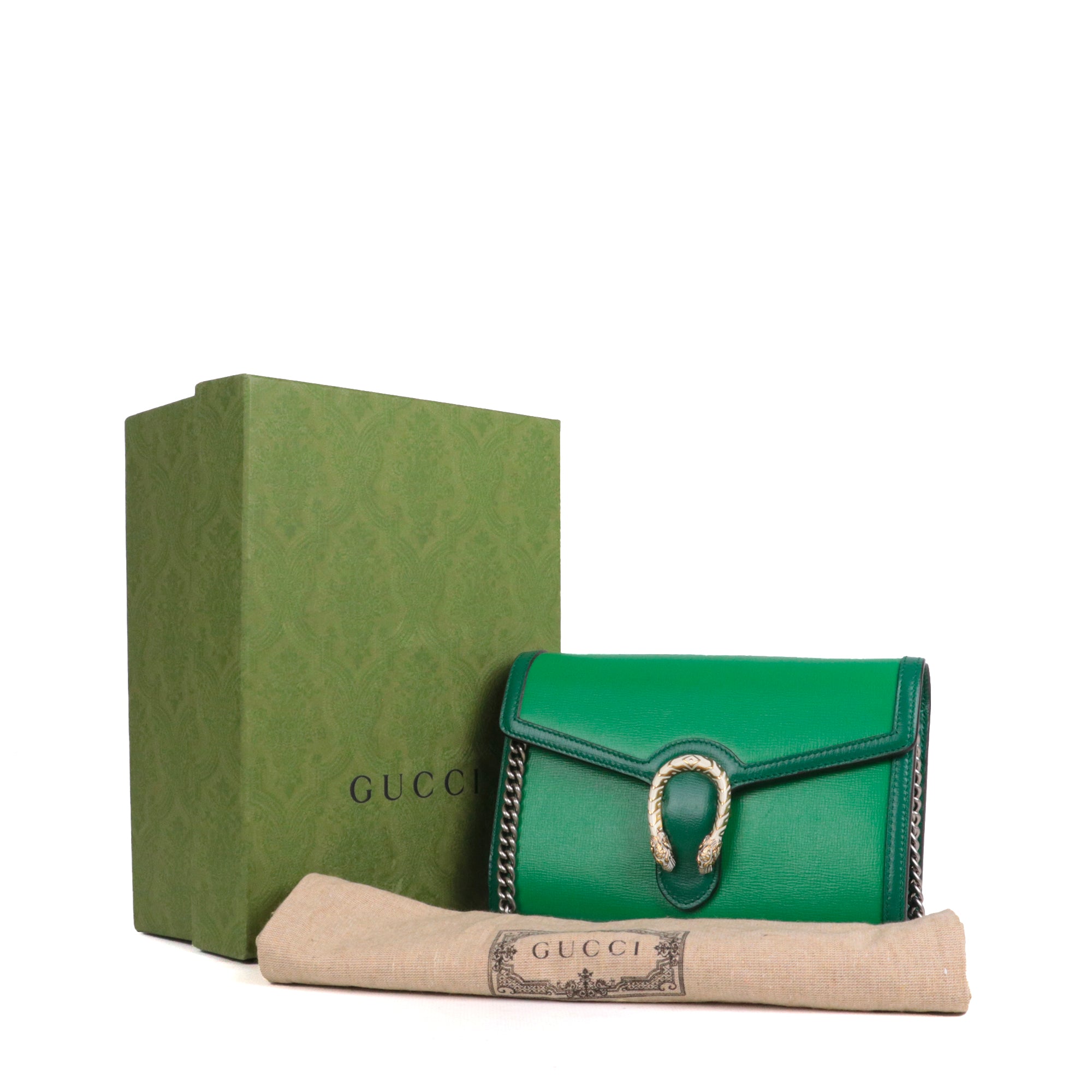 GUCCI - Sac à bandoulière Dionysus Wallet On Chain Gucci en cuir vert