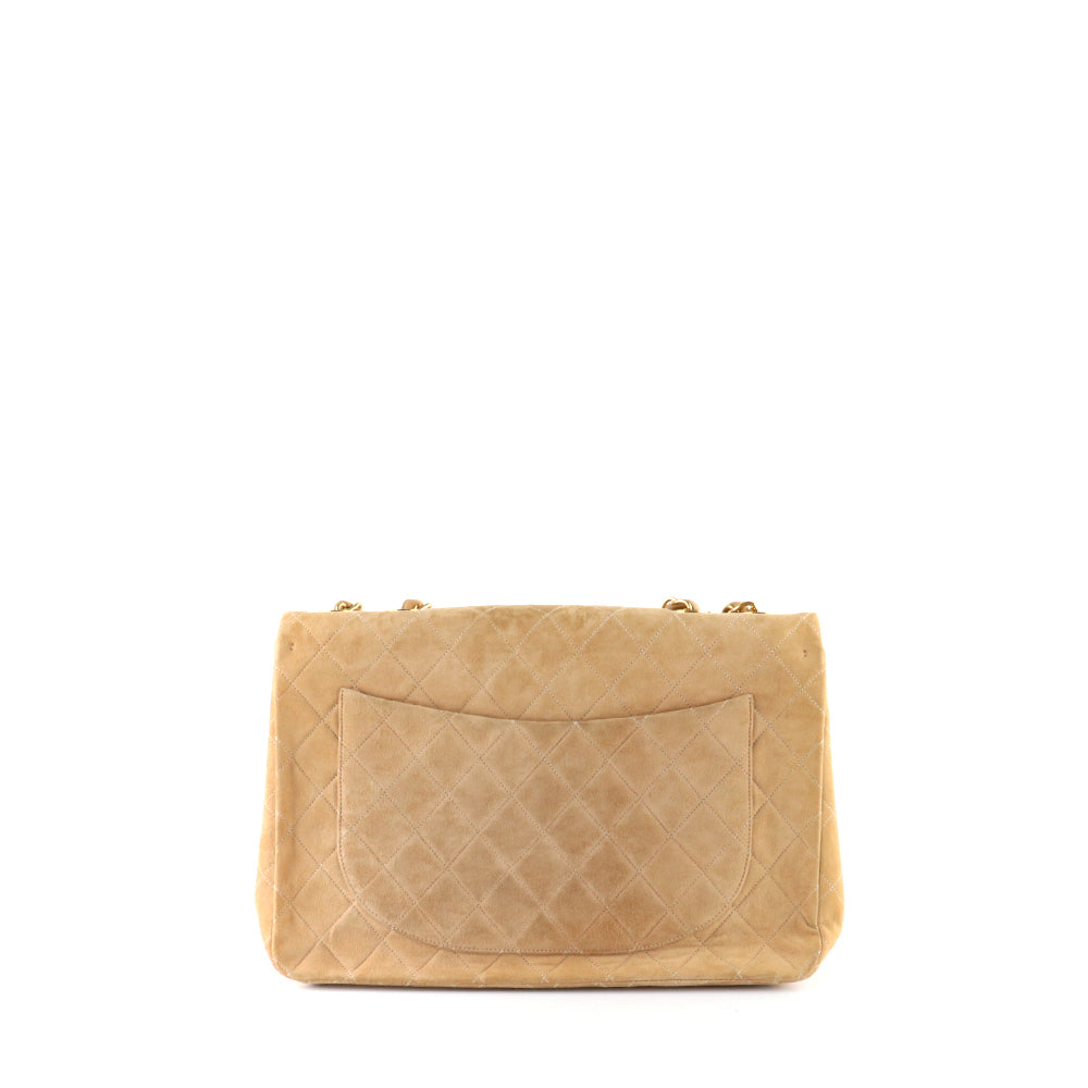 CHANEL - Sac à main Timeless Maxi Jumbo vintage en daim beige