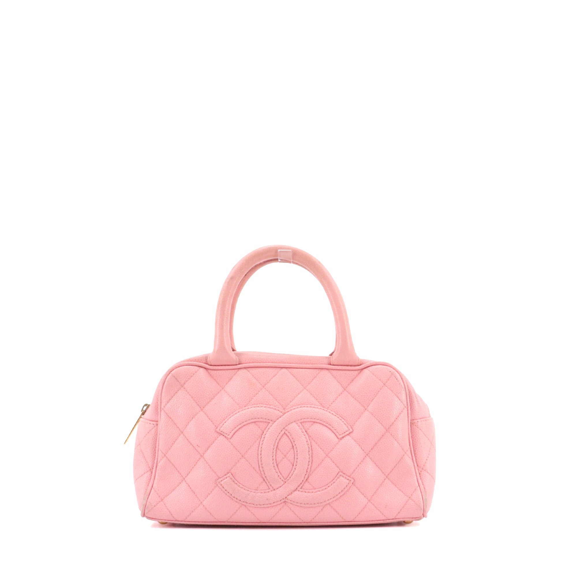 CHANEL - Chanel Bowling handbag in vintage pink caviar leather