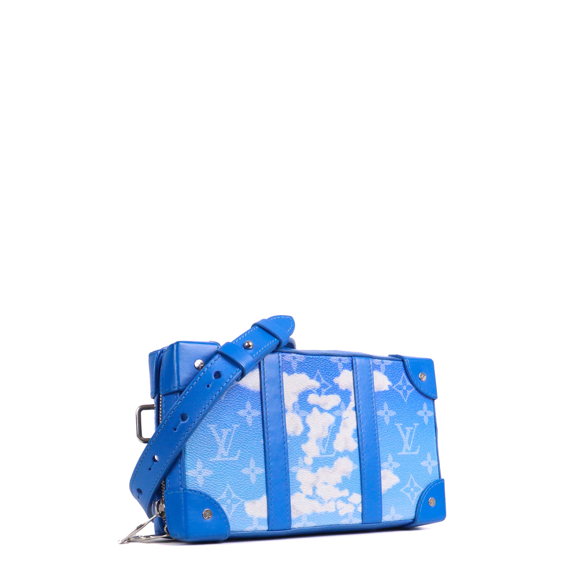 LOUIS VUITTON - Sac à bandoulière Trunk Clutch Cloud Louis Vuitton en toile monogrammée bleue édition limitée