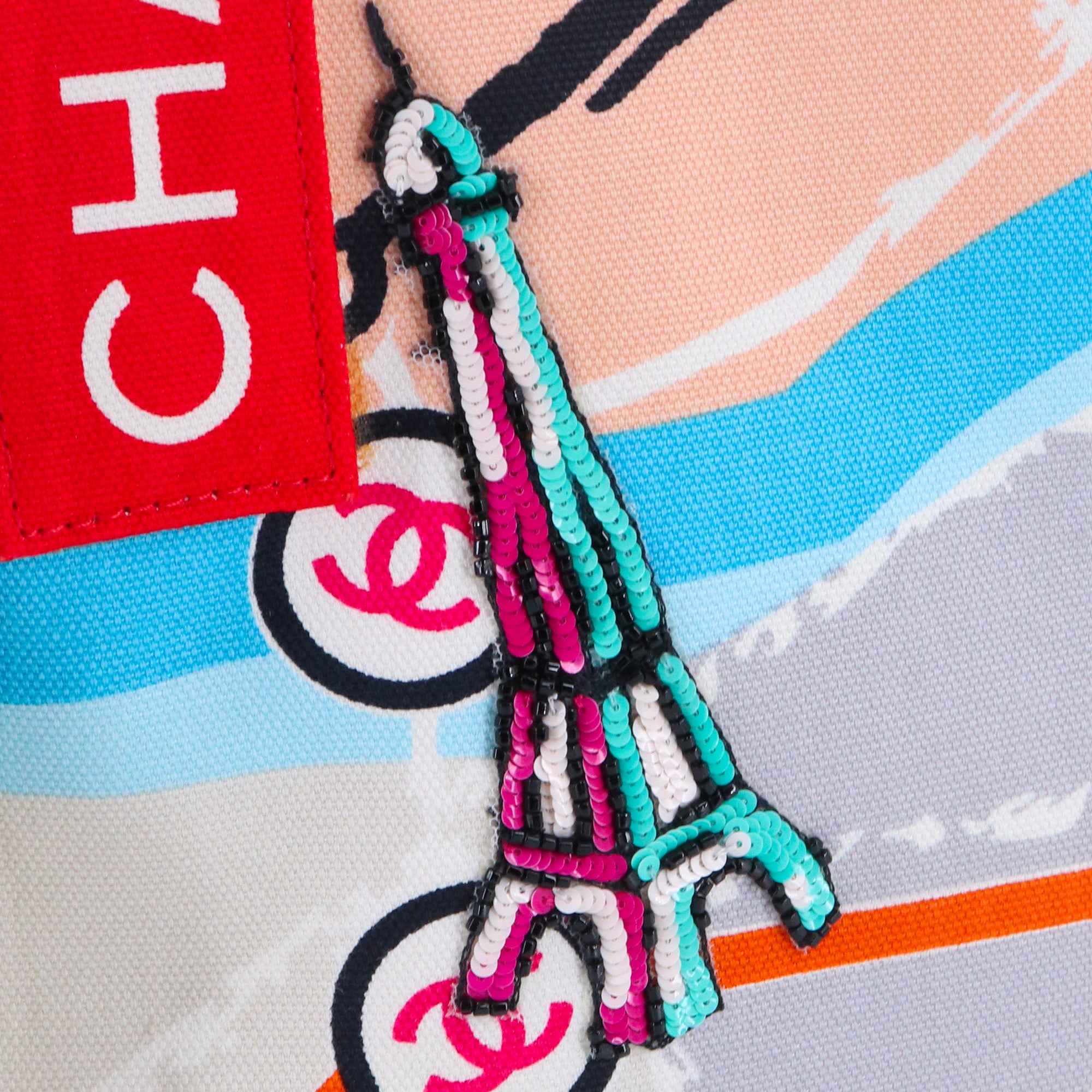 CHANEL - Sac à main Chanel en toile multicolore