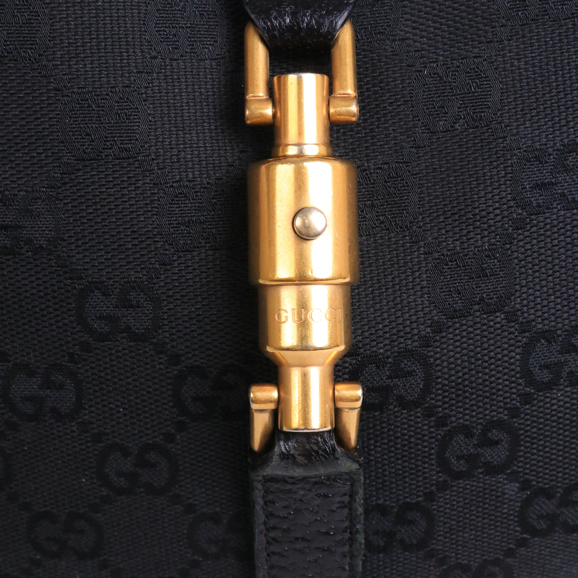 GUCCI - Sac à épaule Jackie 1961 Gucci en toile monogrammée et cuir noir